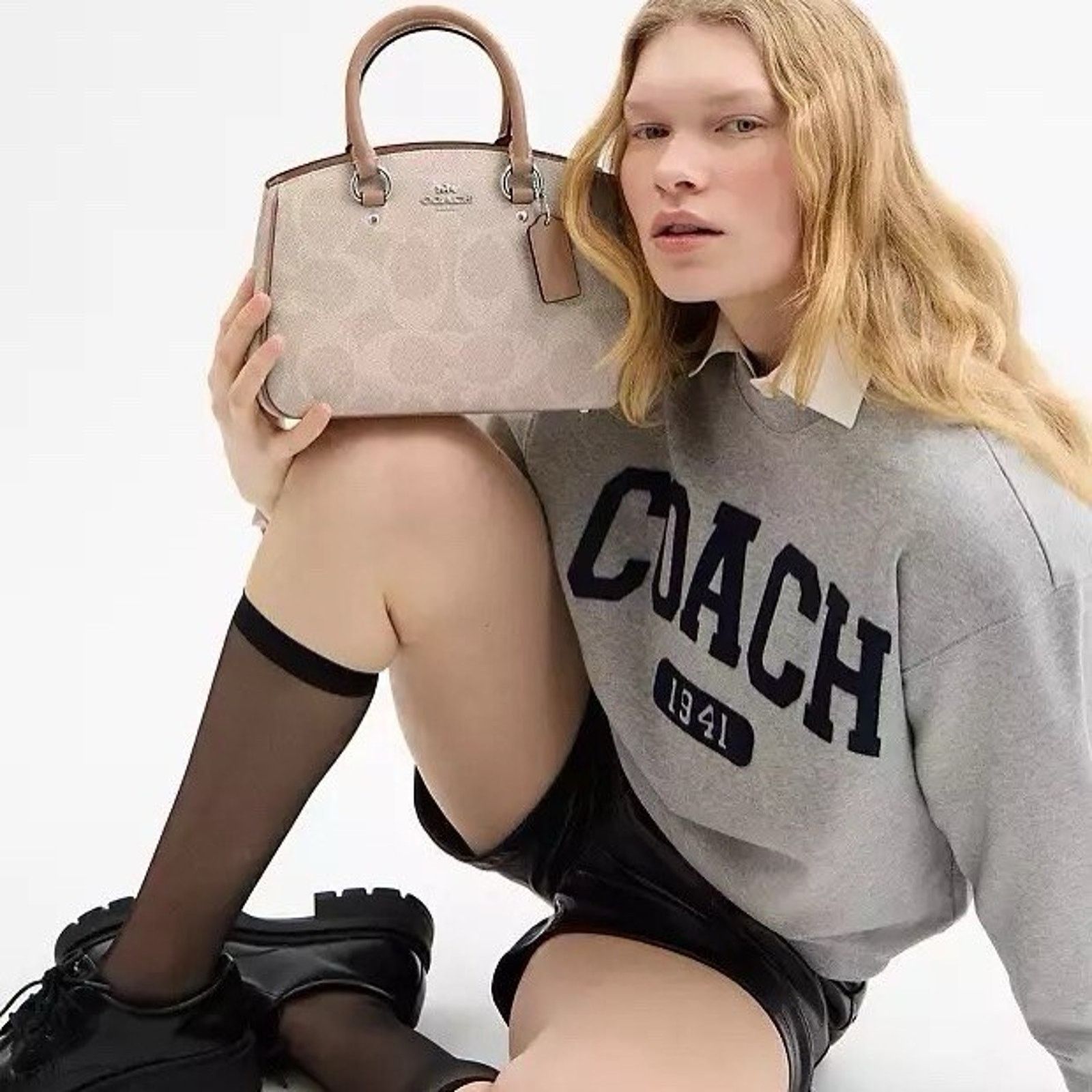Coach NWT Coach Savannah Small Carryall Bag CAL53 Sand/Taupe Size ONE SIZE - 7 Thumbnail