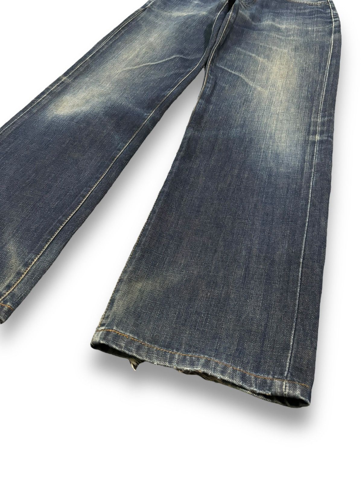 Edwin Vintage Edwin 503Z Dark Blue Wash Loose Fit Ripped Jeans Size US 28 / EU 44 - 11 Thumbnail