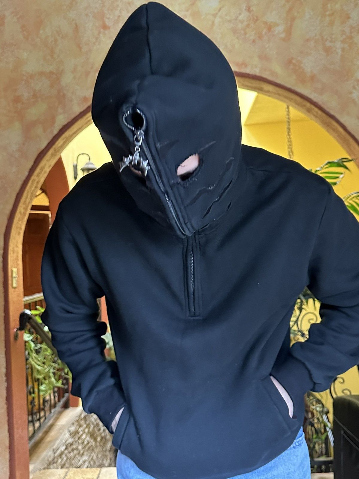 Designer rare Guapi Bats Eyes Half Zip Hoodie Size US M / EU 48-50 / 2 - 2 Thumbnail