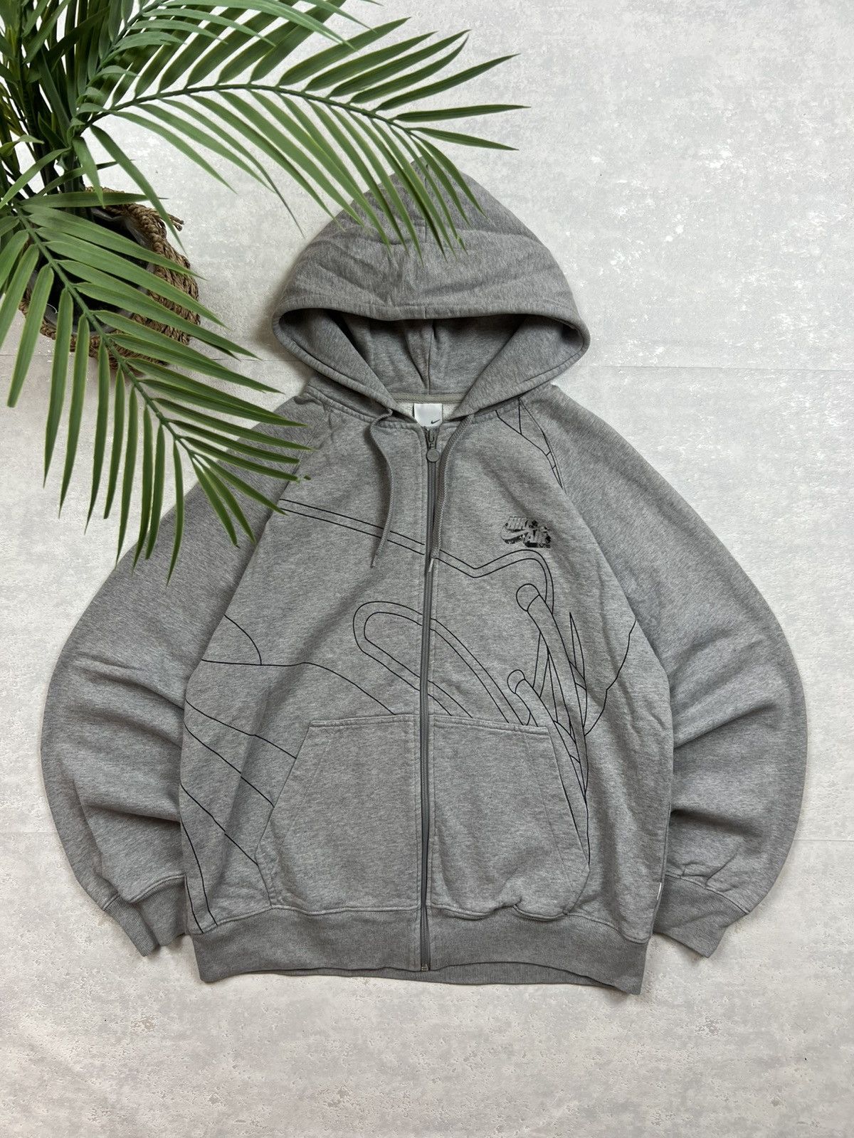 Nike 90s Nike Air Vintage Y2K Drill Oversized Retro Zip Hoodie Size US M / EU 48-50 / 2 - 1 Thumbnail