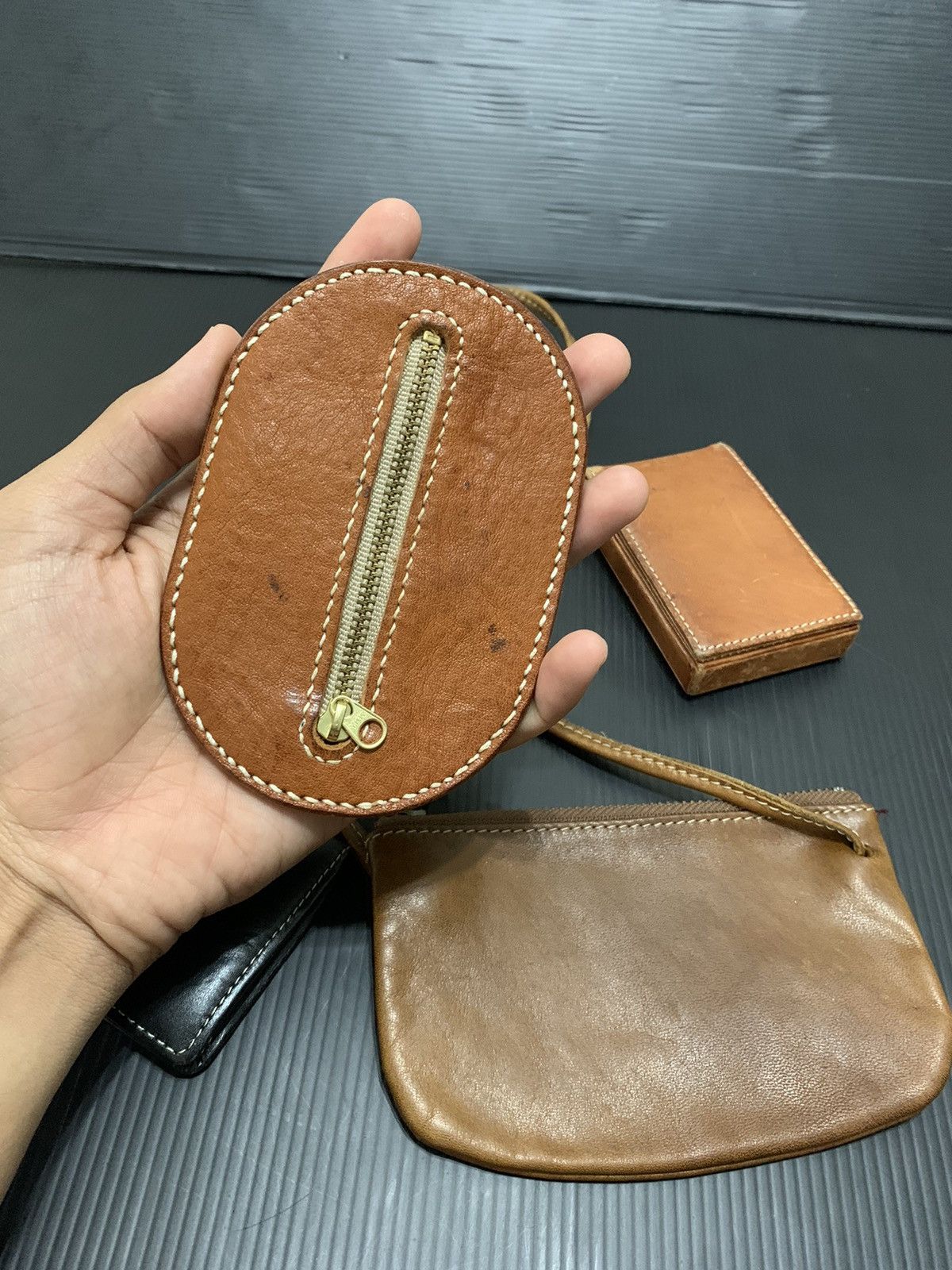 Leather Lot 4 pcs Leather coin bag cigerette Leather wallet Size ONE SIZE - 2 Thumbnail