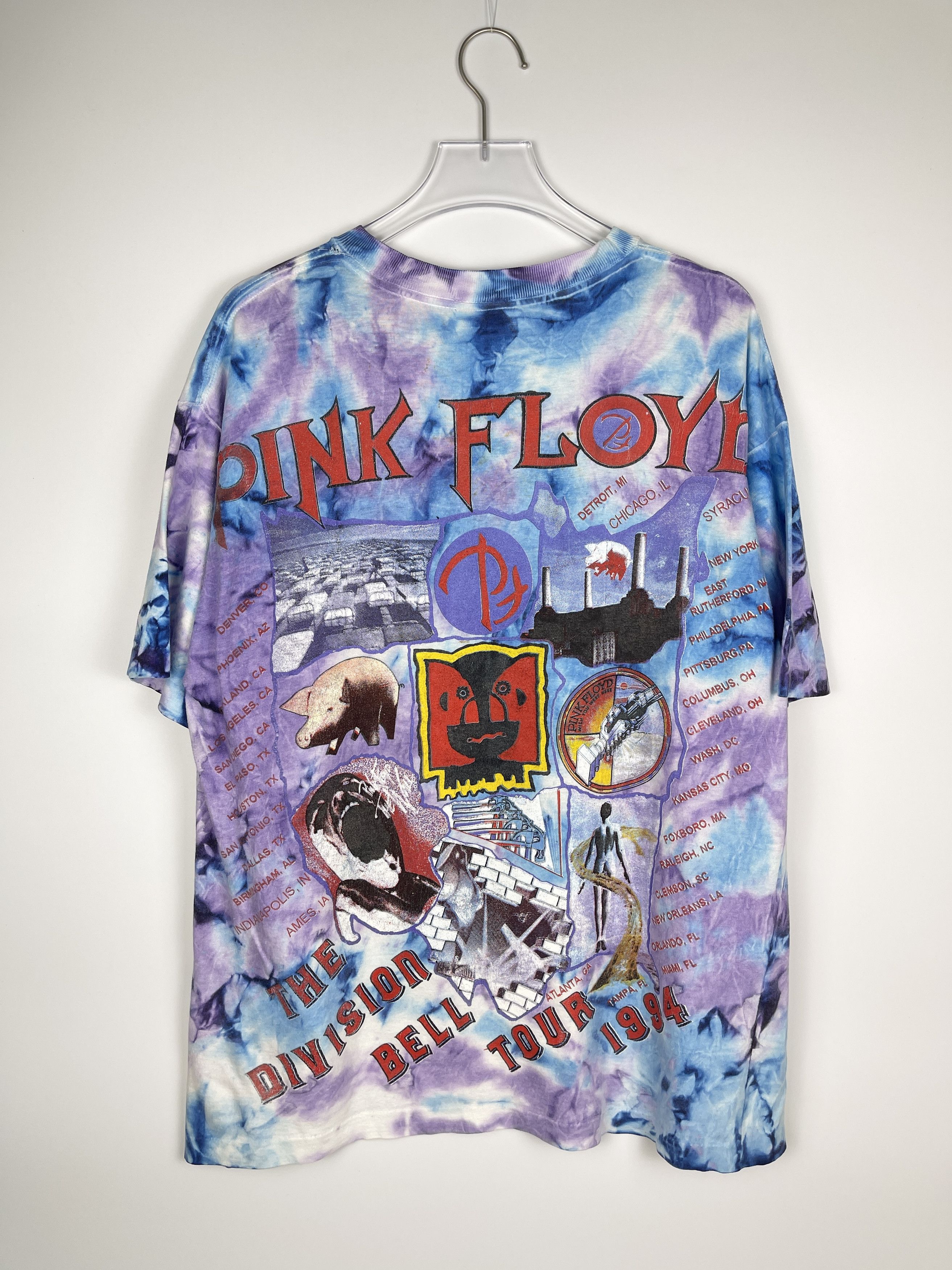 Pink Floyd Vintage Pink Floyd 1994 Division Bell Tour Tie Dye Tee Size US L / EU 52-54 / 3 - 2 Thumbnail