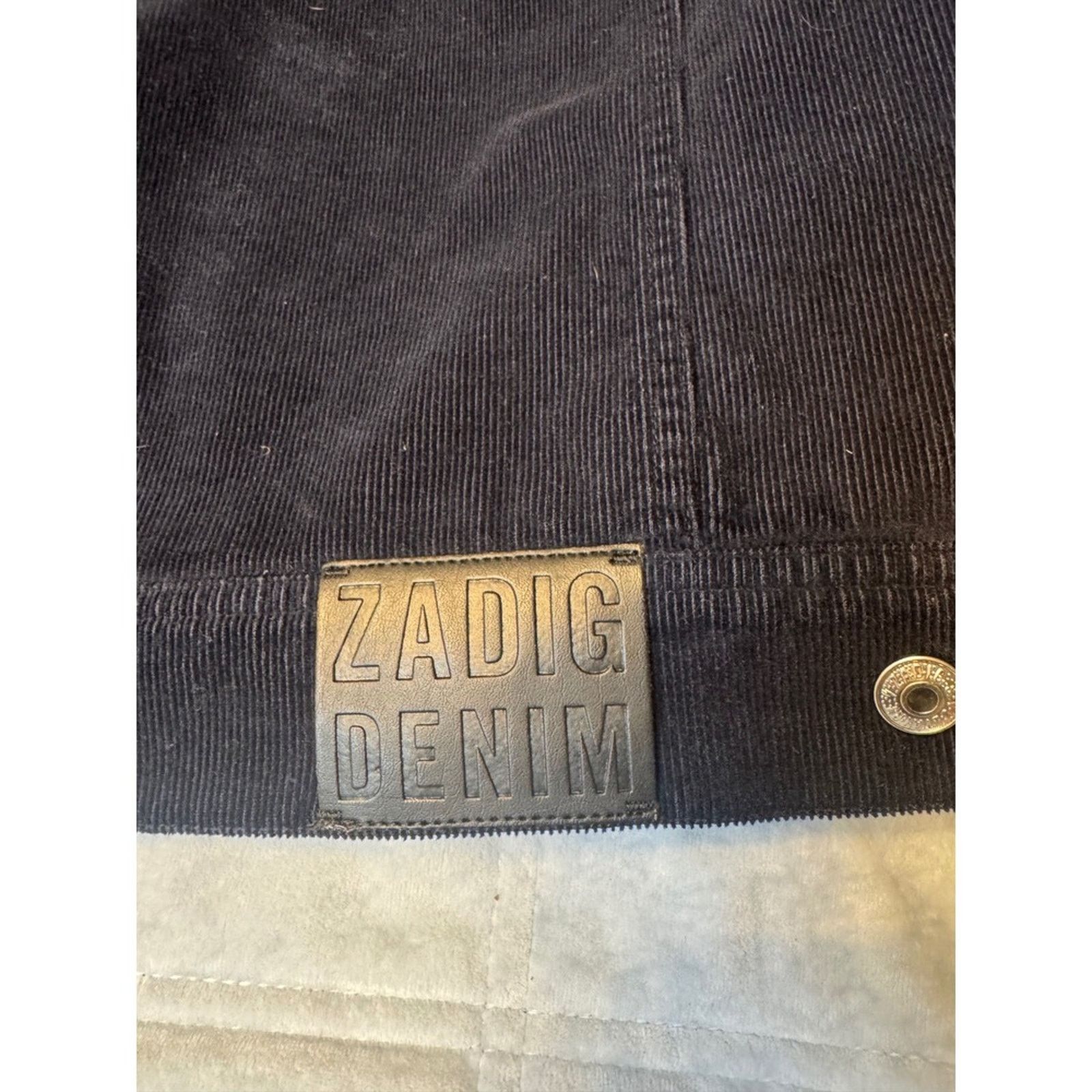 Zadig & Voltaire ZADIG & VOLTAIRE Corduroy Trucker Jacket Navy Blue Size US XXS / EU 40 - 6 Thumbnail