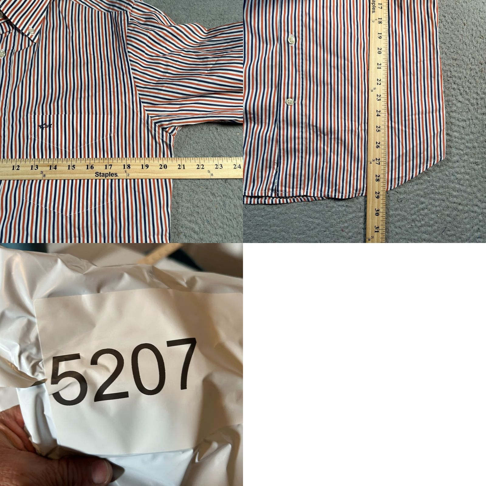 Paul & Shark Paul & Shark Yachting Shirt Mens Medium Striped Long Sleeve Button Up Pocket Embroidered Logo Multicolor Cotton Linen Size US M / EU 48-50 / 2 - 8 Thumbnail