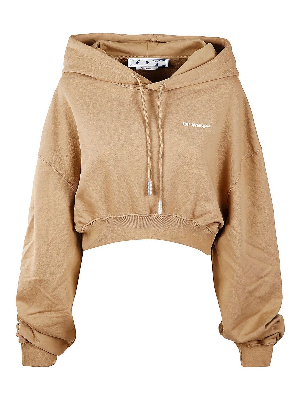 Off-White o1gr1nt0125 For All Crop Over Hoodie in Brown Size M / US 6-8 / IT 42-44 - 1 Thumbnail