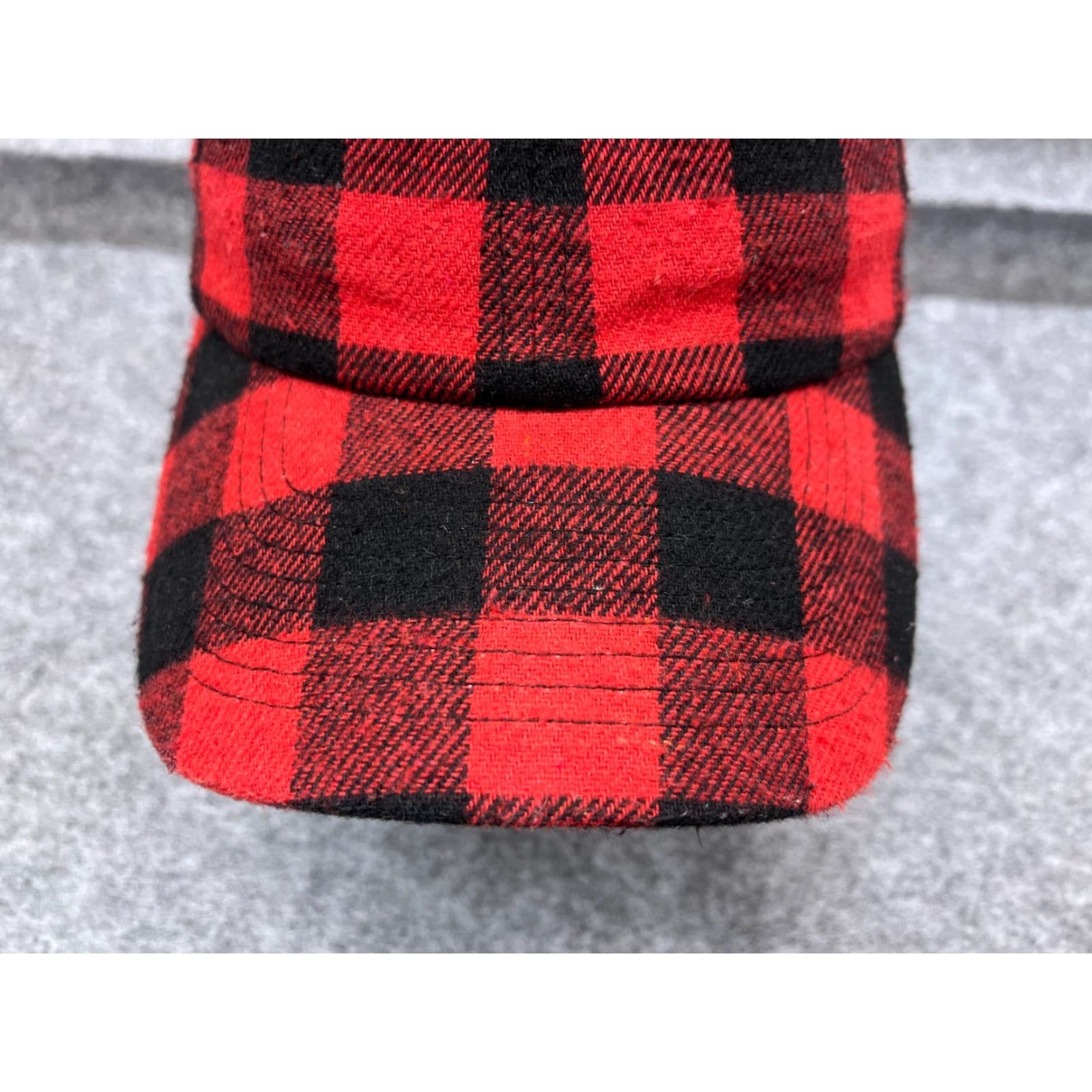 Vintage Kbethos Hat Cap Strap Back Adult One Size Red Black Plaid Flannel Poly Cotton Size ONE SIZE - 3 Thumbnail