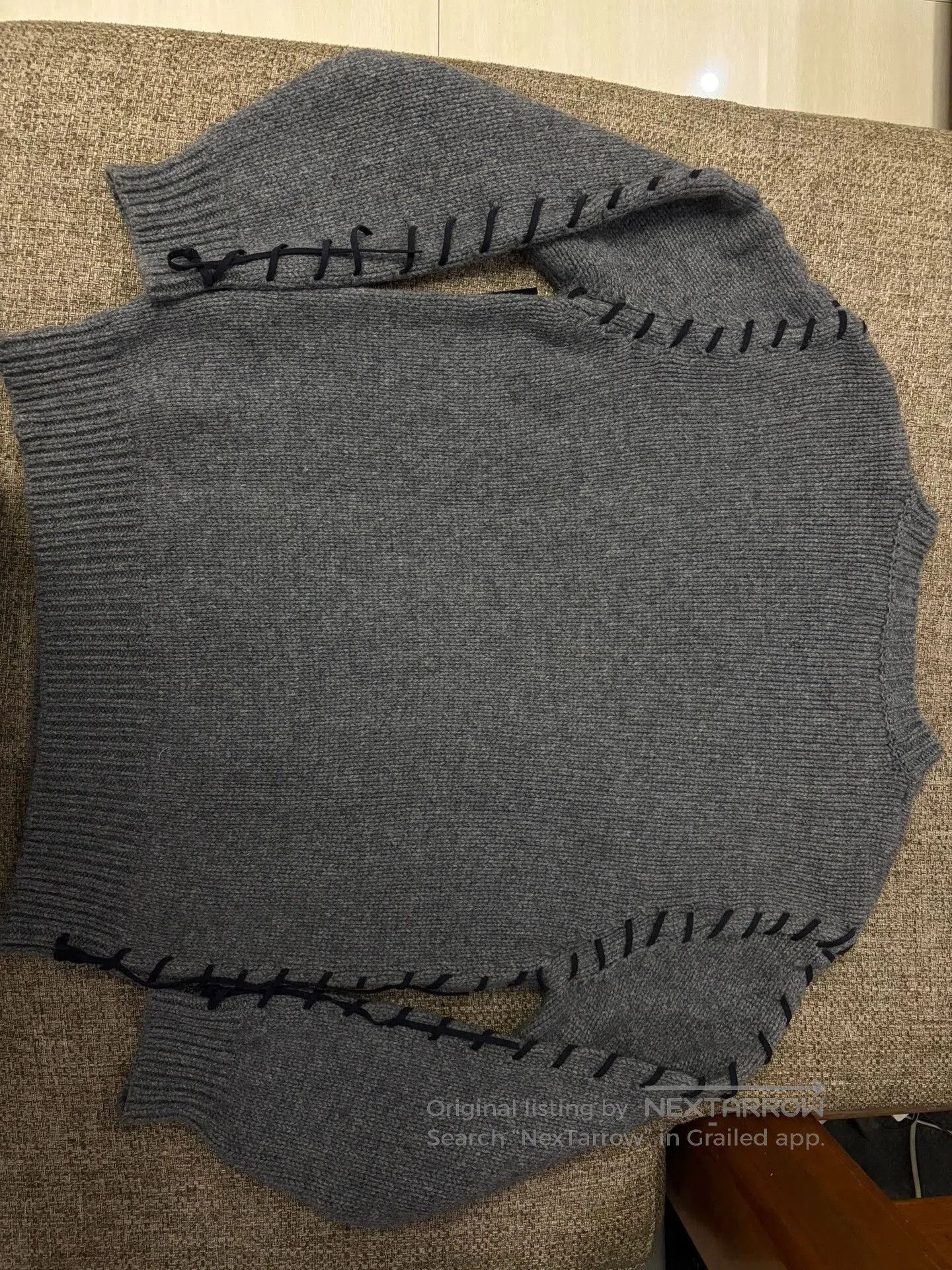 DISCOVERED Discovered Knit Sweater with Contrast Stitching. Size US M / EU 48-50 / 2 - 2 Thumbnail