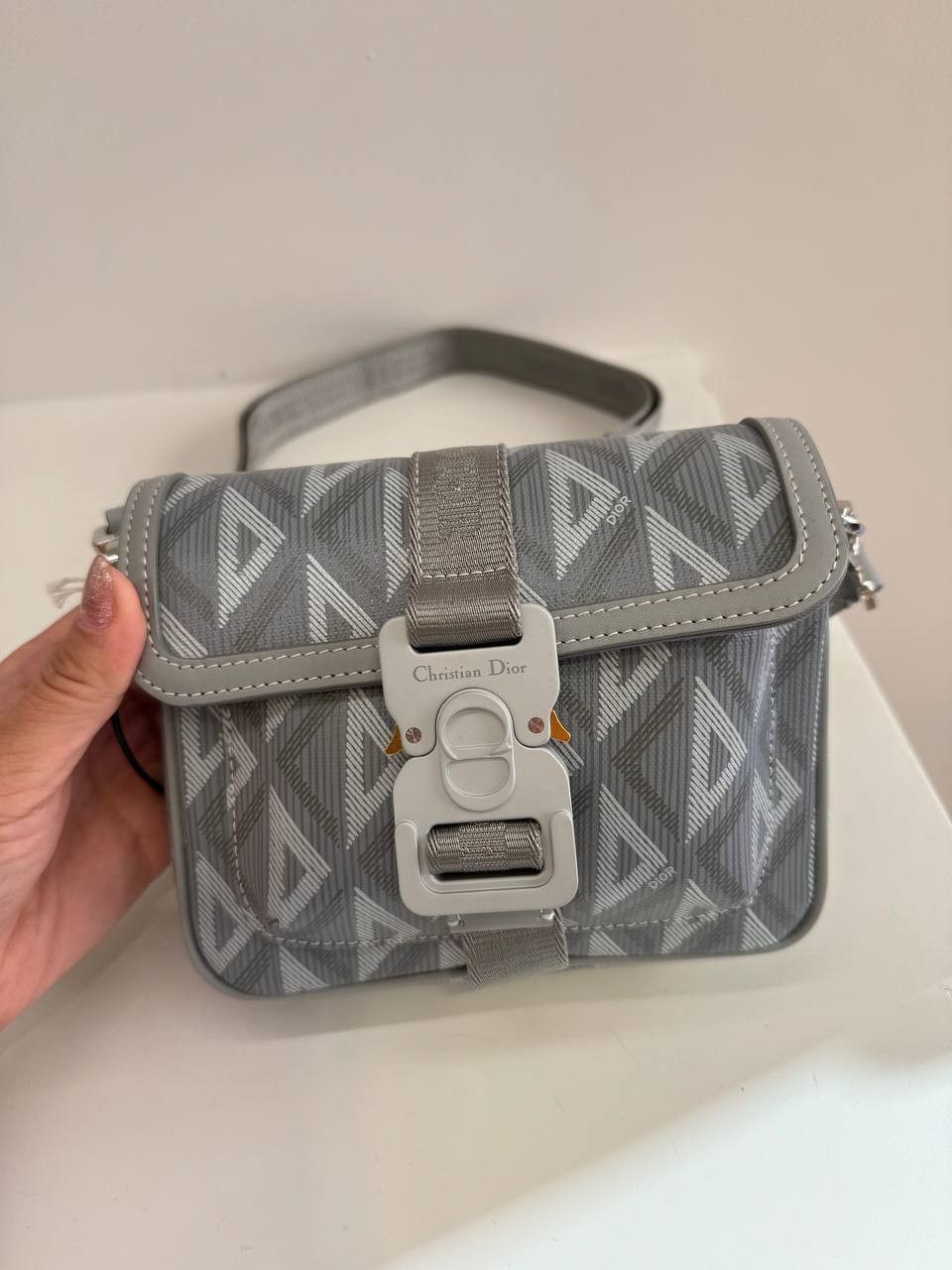 image of Mini Dior Hit The Road Bag in Grey, Men's