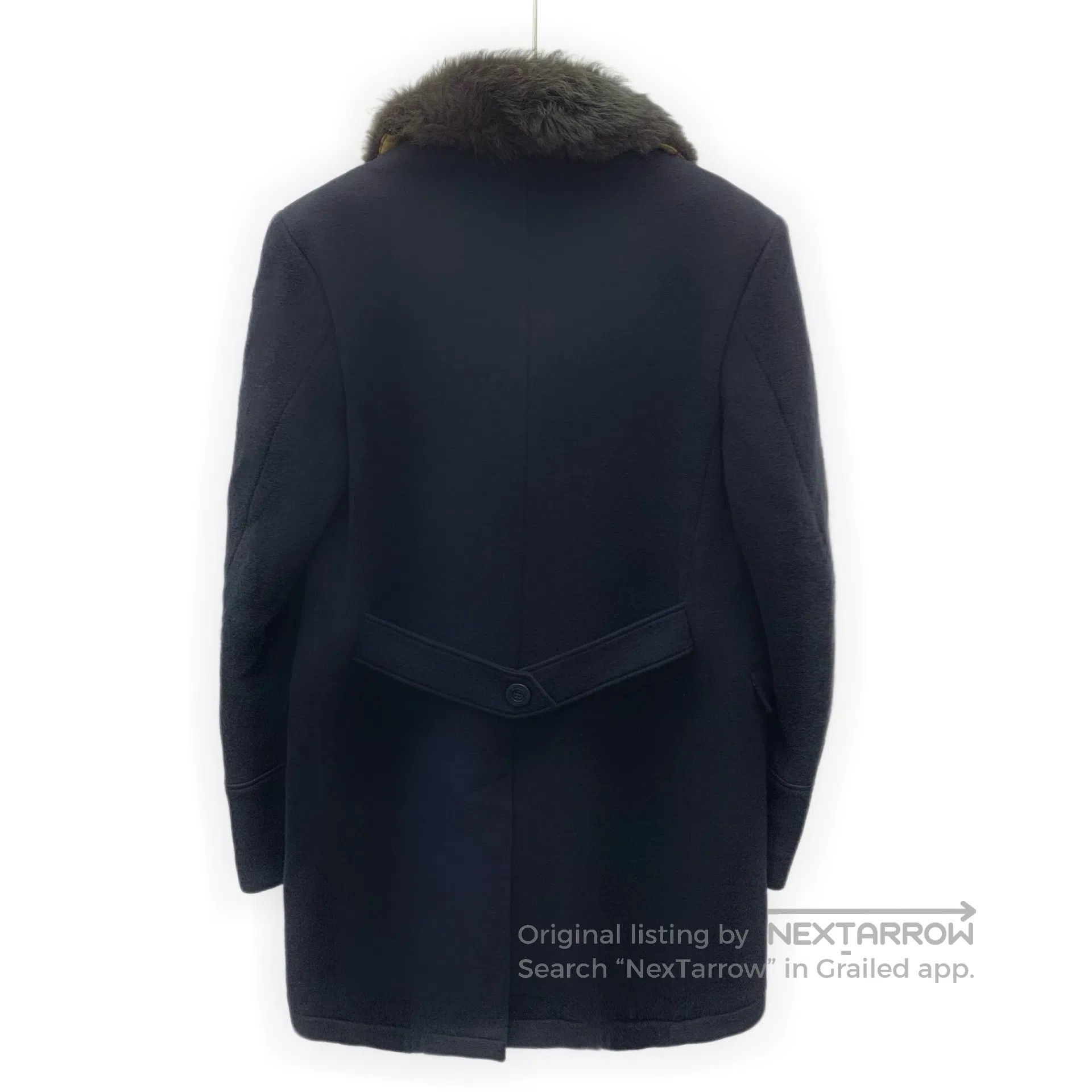 Etro ETRO Dark blue cotton fur collar double-breasted long slee Size US L / EU 52-54 / 3 - 2 Thumbnail