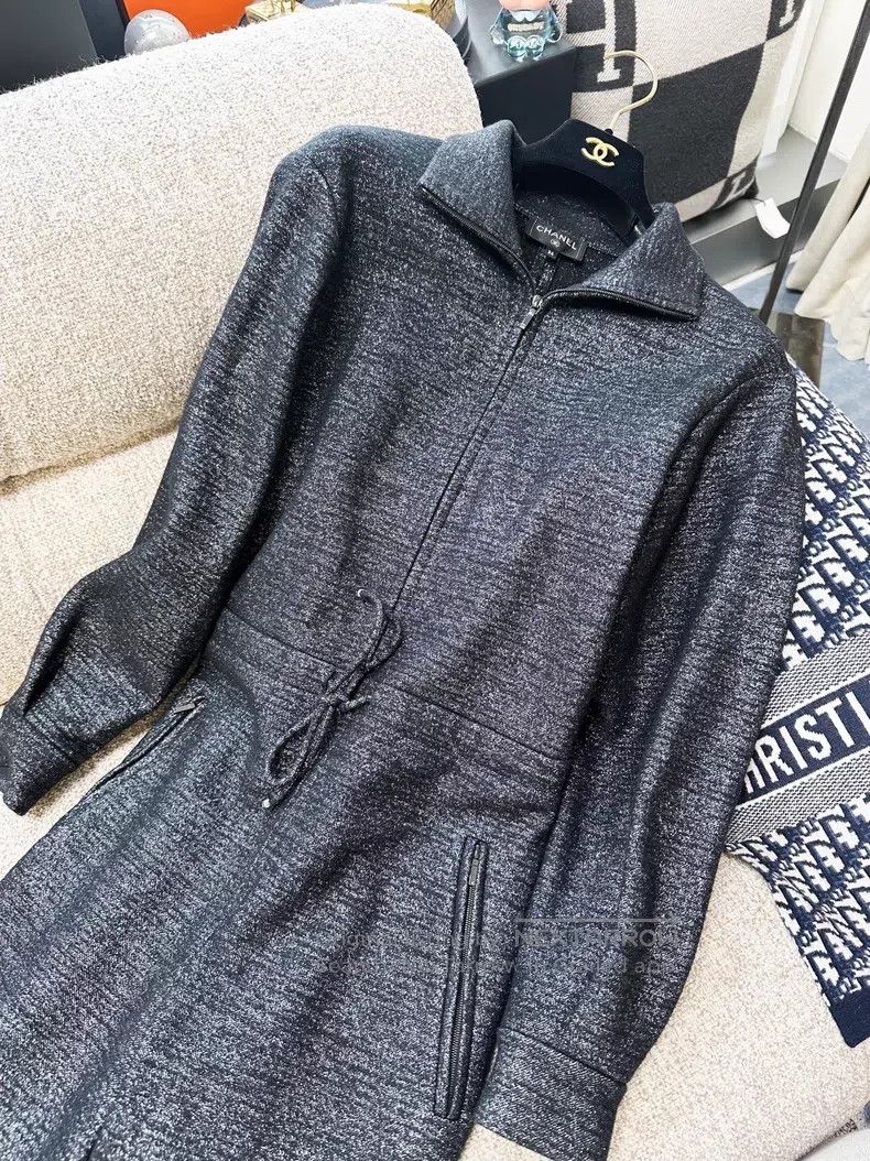 Chanel Chanel Glitter lapel drawstring jumpsuit Size 42" / US 20 - 2 Thumbnail