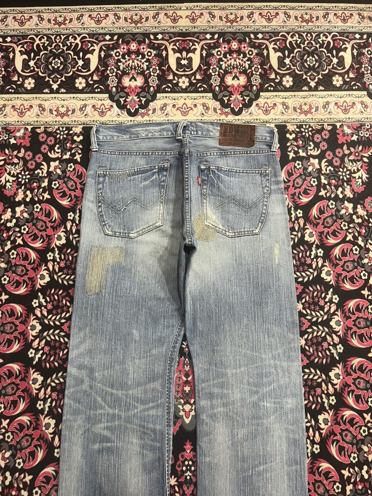 Kapital Vintage Japanese Brand Edwin XVS Patchwork Sashiko Blue Jean Size US 34 / EU 50 - 6 Thumbnail