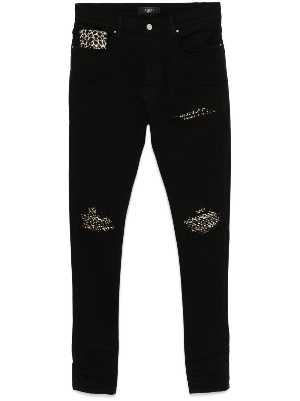 Amiri os11x0625 Leopard MX1 Skinny Jeans in Black Size US 30 / EU 46 - 1 Thumbnail
