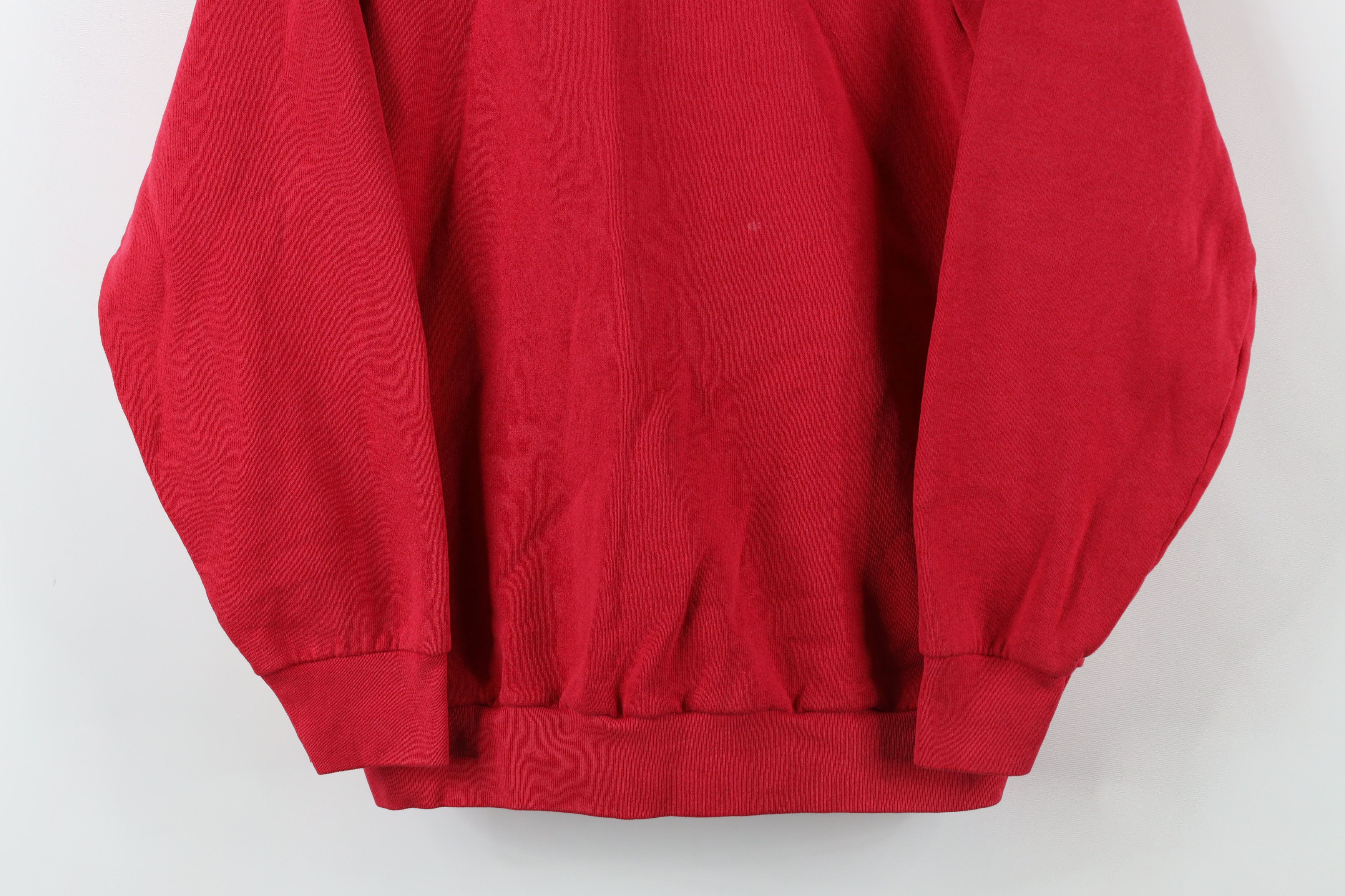 Vintage Vintage 90s Streetwear Blank Crewneck Sweatshirt Red USA Size M / US 6-8 / IT 42-44 - 3 Thumbnail