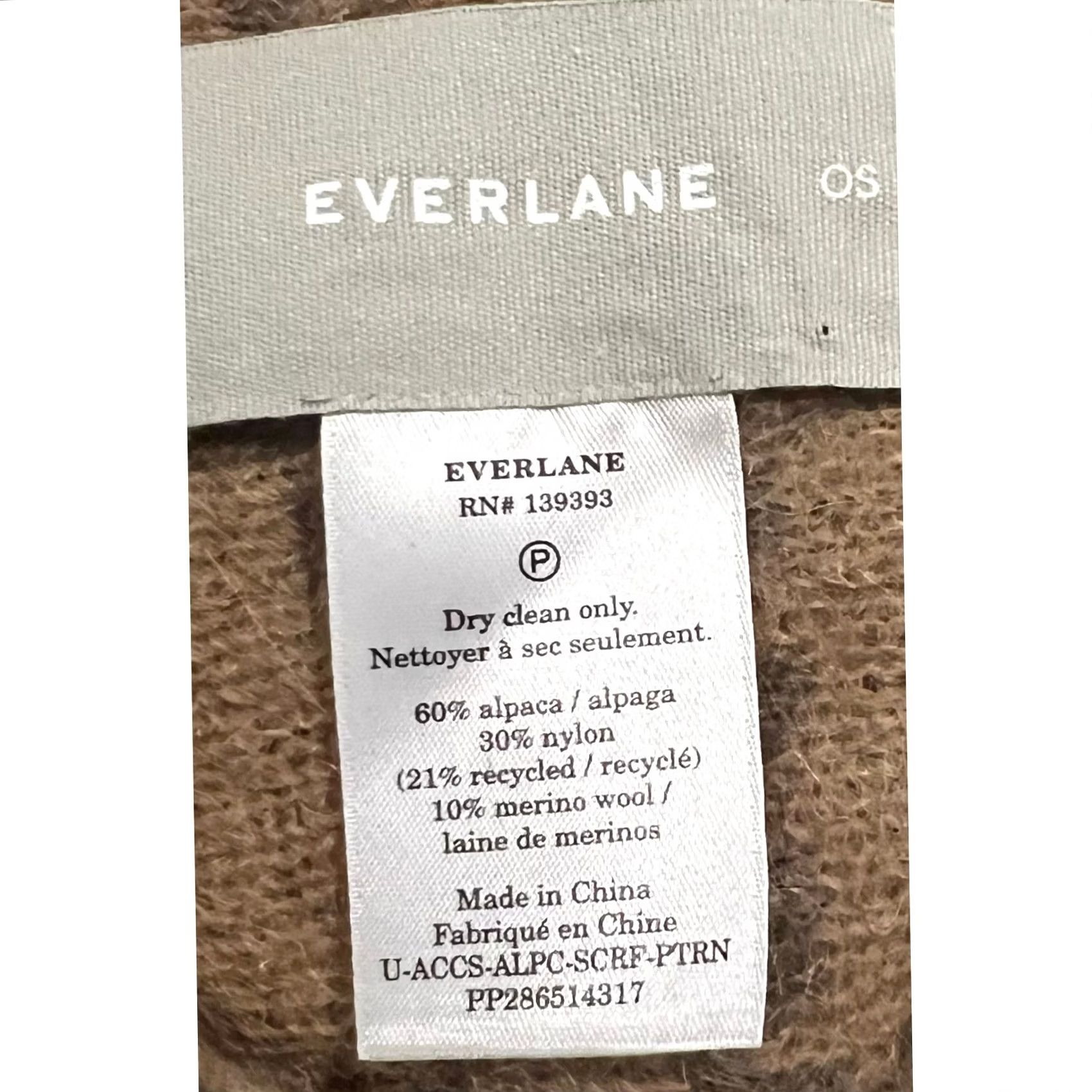 Everlane Everlane Alpaca Blend Plaid Winter Scarf Tan Brown Soft Cozy Warm 80x15” Womens Scarf Size ONE SIZE - 6 Thumbnail