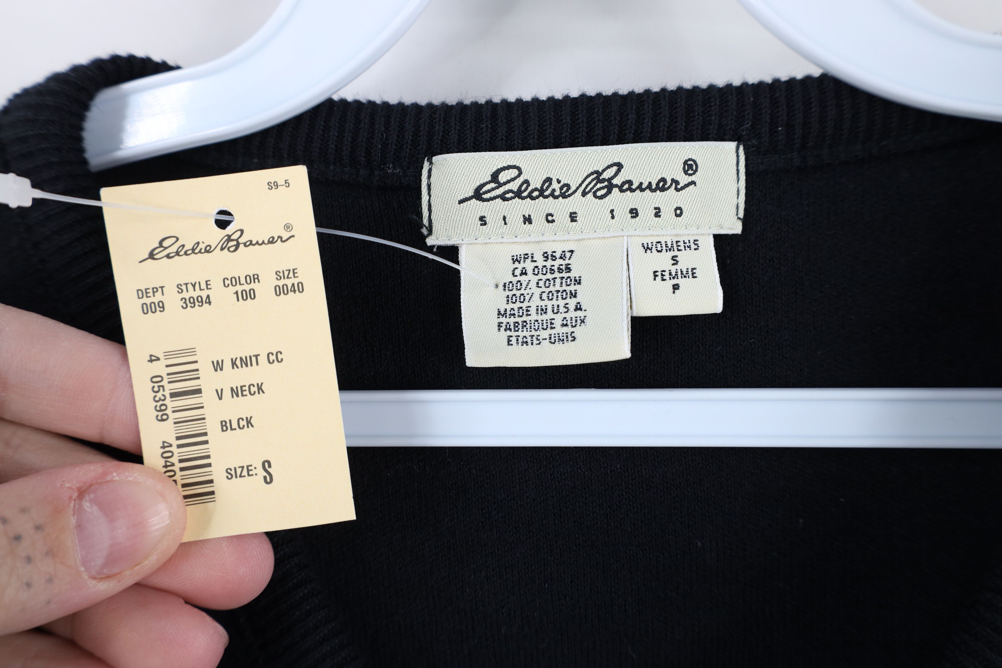 Eddie Bauer × Vintage Deadstock Vintage 90s Eddie Bauer Knit Sweater Black USA Size S / US 4 / IT 40 - 5 Thumbnail