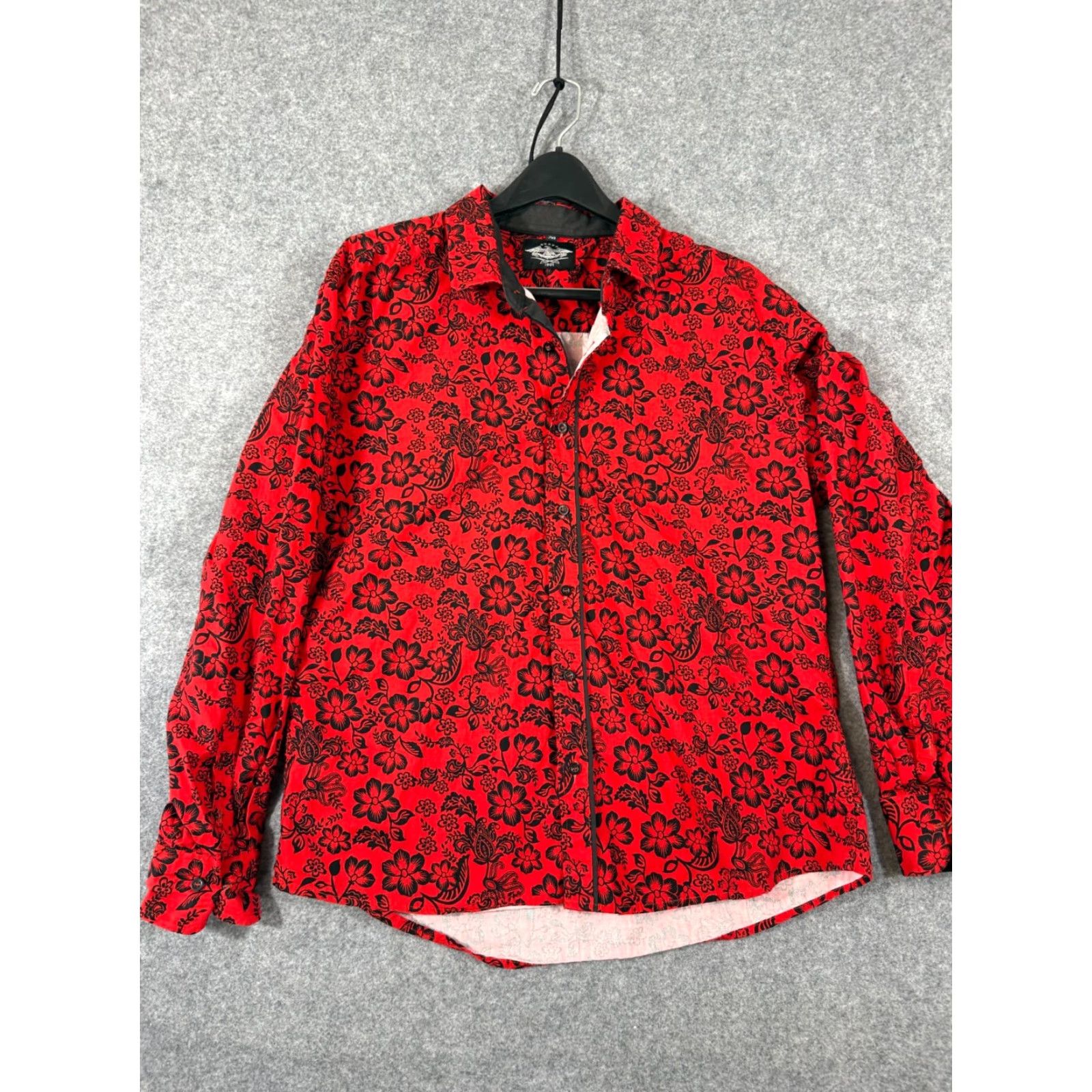 Vintage El General 1901 Western Shirt Mens 2XL Red Black Floral Button-Up Long Sleeve Size US XXL / EU 58 / 5 - 3 Thumbnail