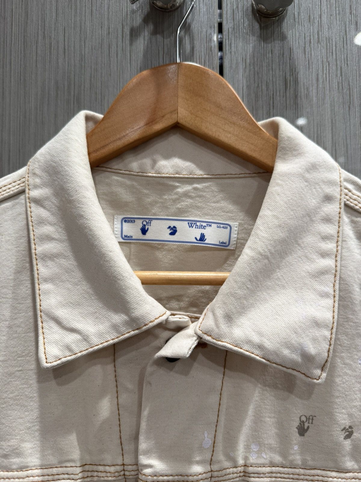 Off-White Off White Beige Painter Denim Jacket Size US XL / EU 56 / 4 - 3 Thumbnail