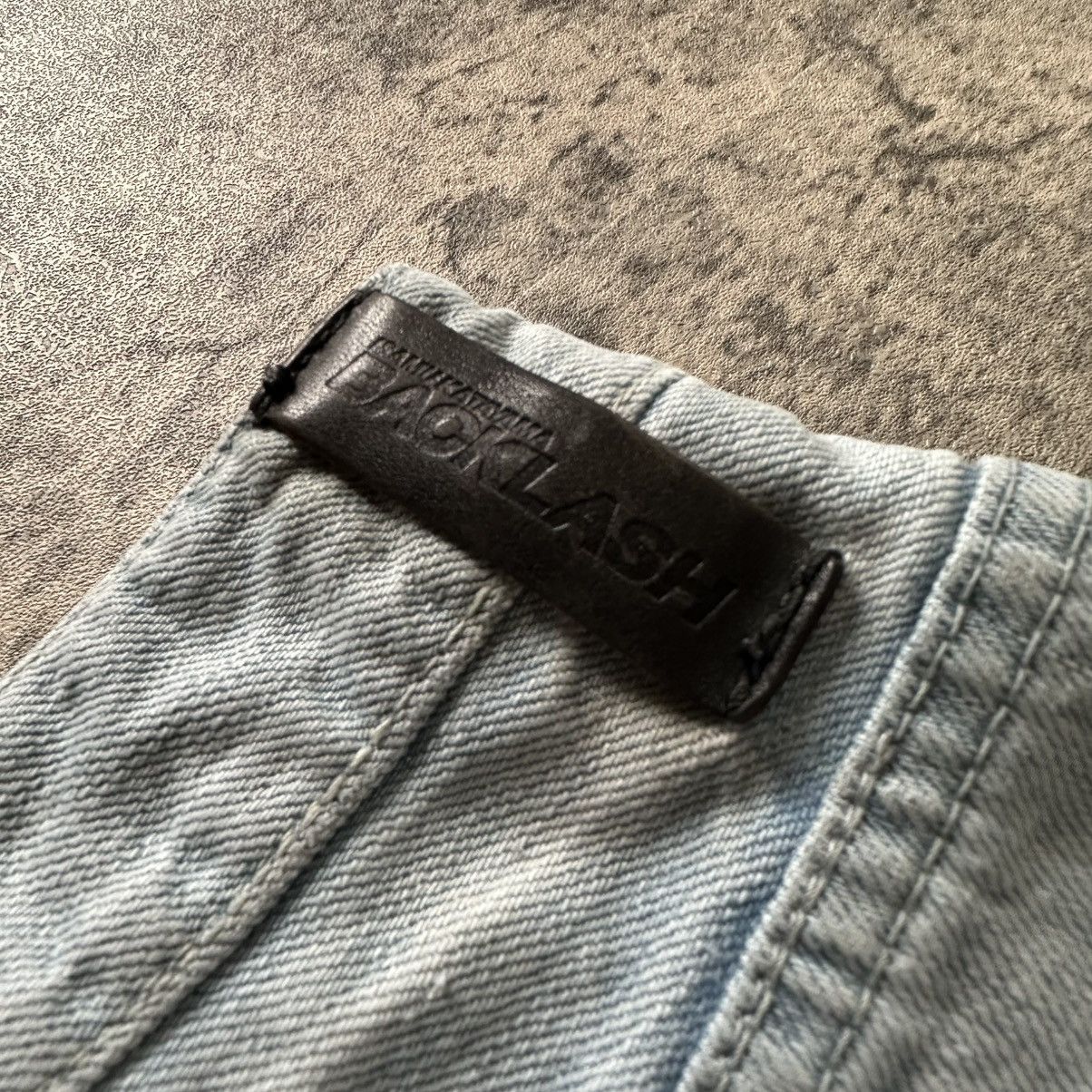 Isamu Katayama Backlash Isamu Katayama Backlash ‘Leather Repair’ Distressed Denim Size US 31 - 11 Thumbnail