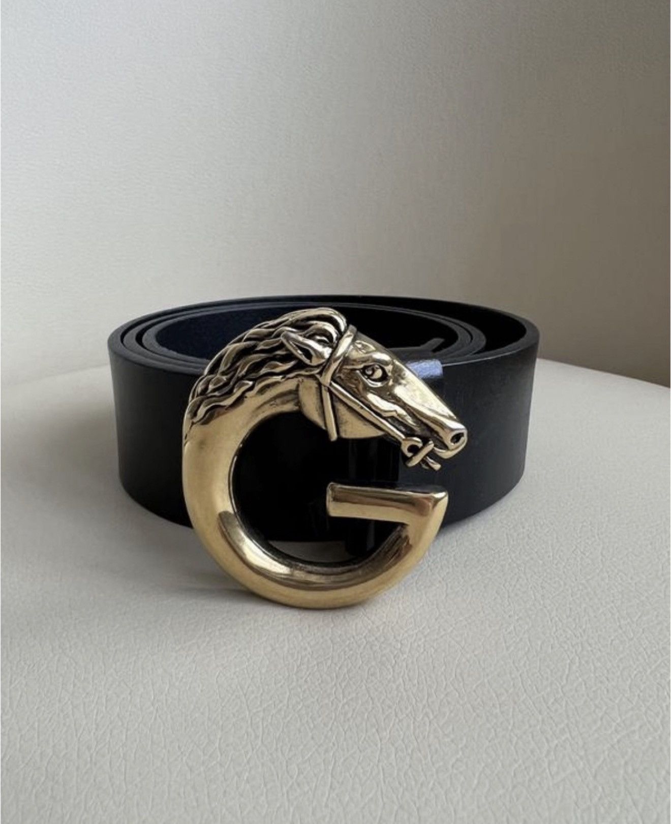 Gucci GUCCI by Frida Giannini Horse Head Buckle Leather Belt Demna Size ONE SIZE - 4 Thumbnail