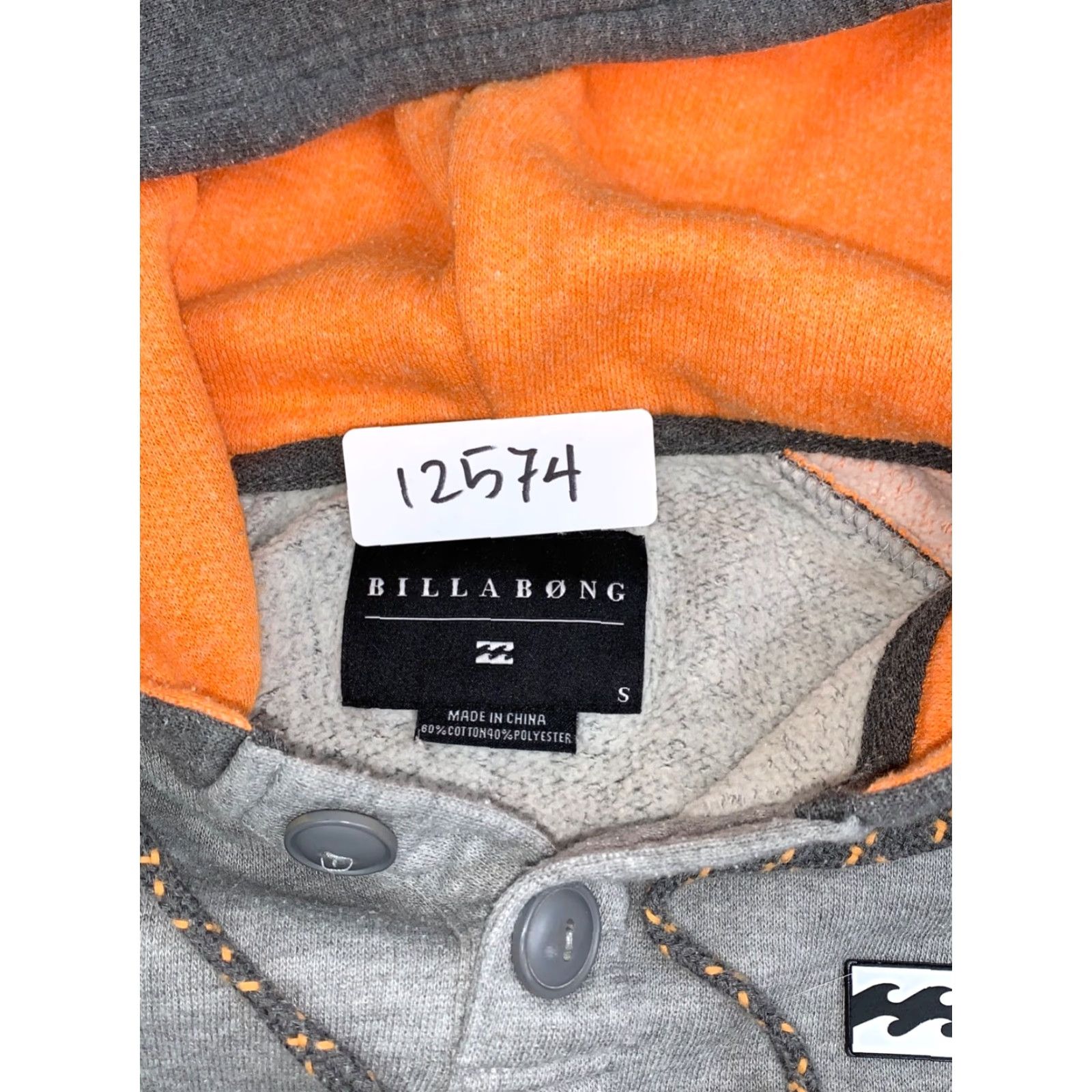 Billabong Billabong Hoodie Mens S Gray 2 Tone Pullover Beach Surf Size US S / EU 44-46 / 1 - 2 Thumbnail