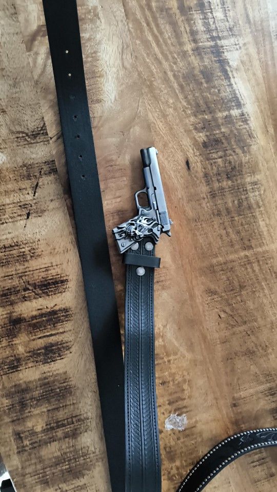Japanese Brand The ghost Head Element Pistol Buckle Stripe Belt Size ONE SIZE - 2 Thumbnail