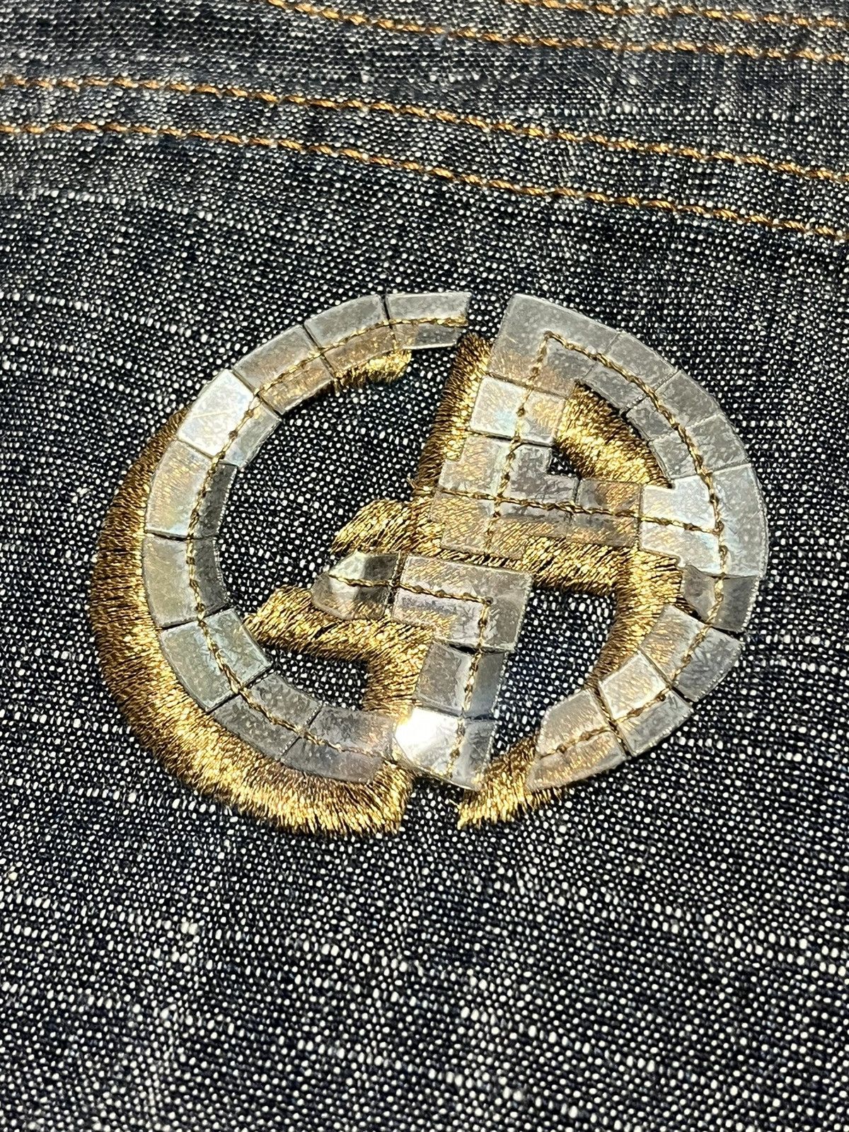 Giorgio Armani Vintage Denim Armani Baggy Jeans Distressed Y2K Style Size US 33 - 6 Thumbnail