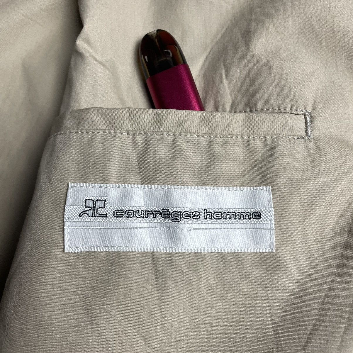 Andre Courreges × Courreges × Vintage COURREGES HOMME PARIS HIDDEN BUTTON UP LONG JACKET Size US L / EU 52-54 / 3 - 8 Thumbnail