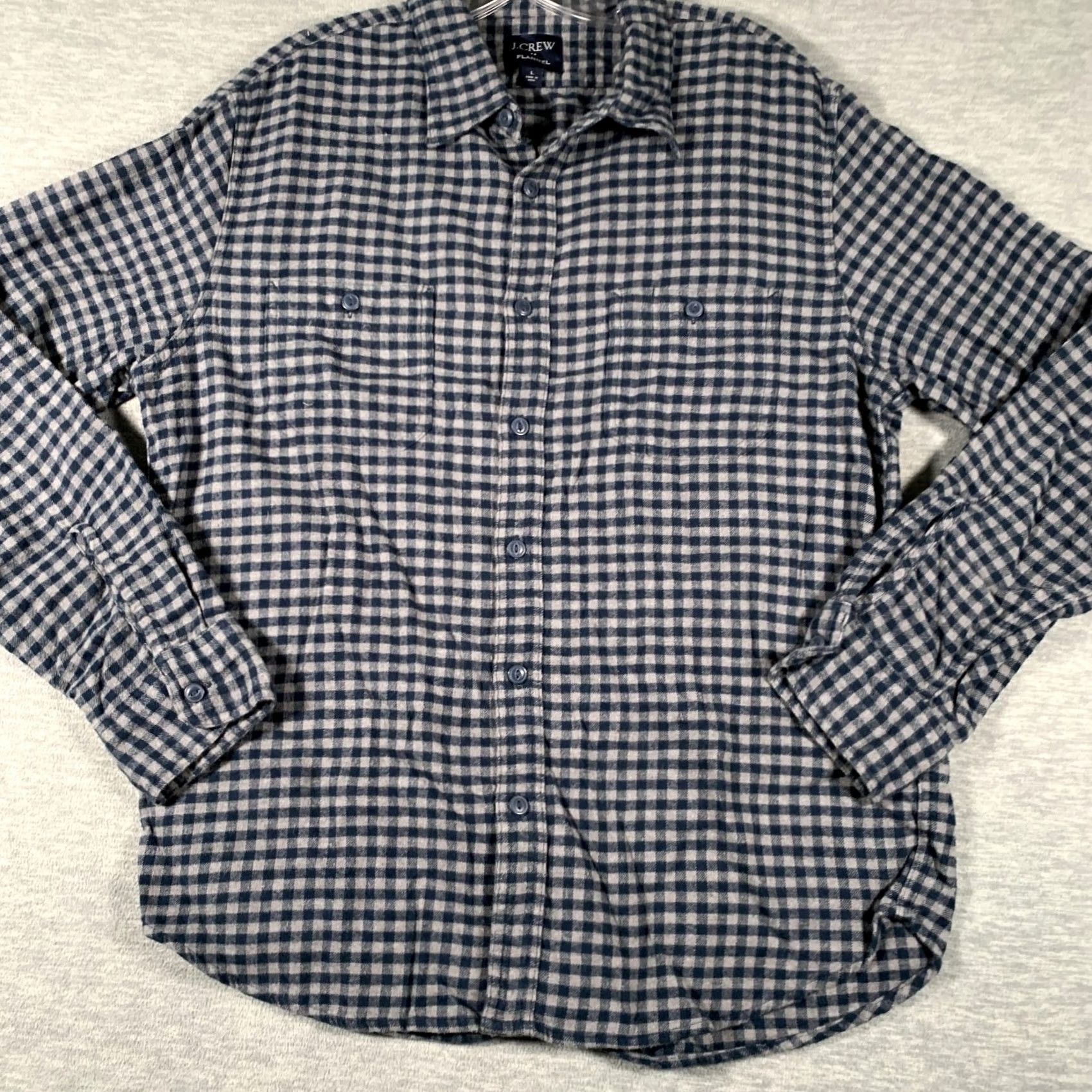 J.Crew J.Crew Shirt Mens L Blue Check Flannel Long Sleeve Button Front Casual Size US L / EU 52-54 / 3 - 3 Thumbnail