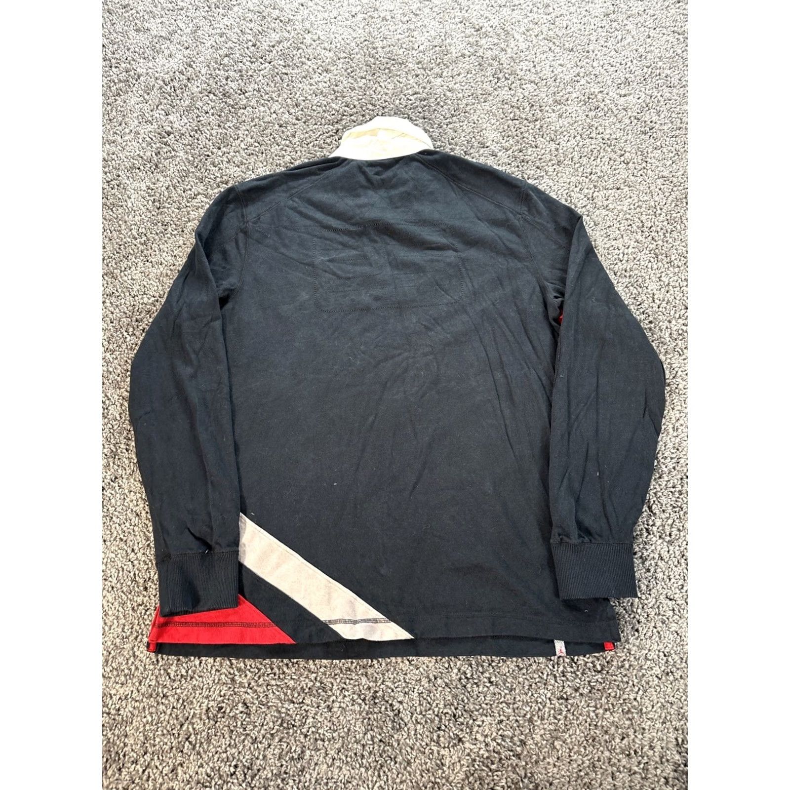 Jordan Brand VINTAGE Nike Air Jordan Rugby Shirt Long Sleeve Striped Polo XL Black Men Size US XL / EU 56 / 4 - 5 Thumbnail