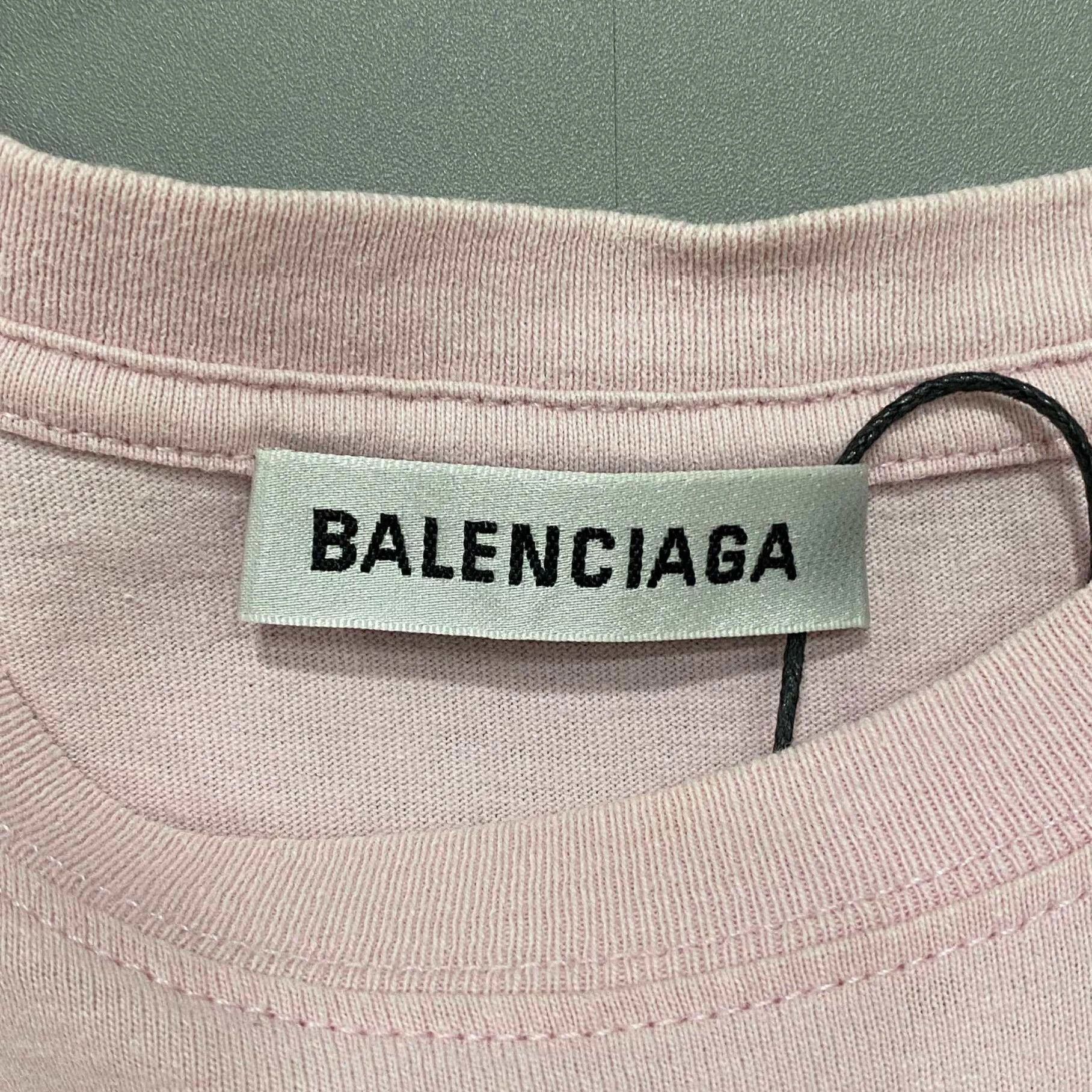Balenciaga Balenciaga Pink Small Logo Short Sleeve XS Size US XS / EU 42 / 0 - 4 Thumbnail
