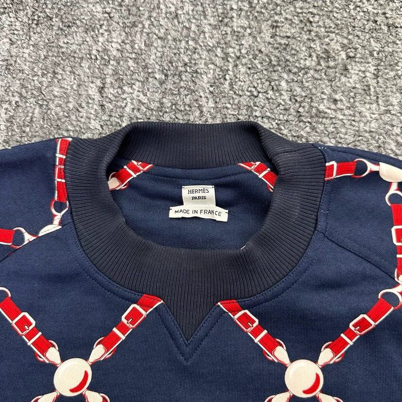 Hermes Hermes Chain printed navy blue sweatshirt 2503-Nextarrow Size XS / US 0-2 / IT 36-38 - 3 Thumbnail