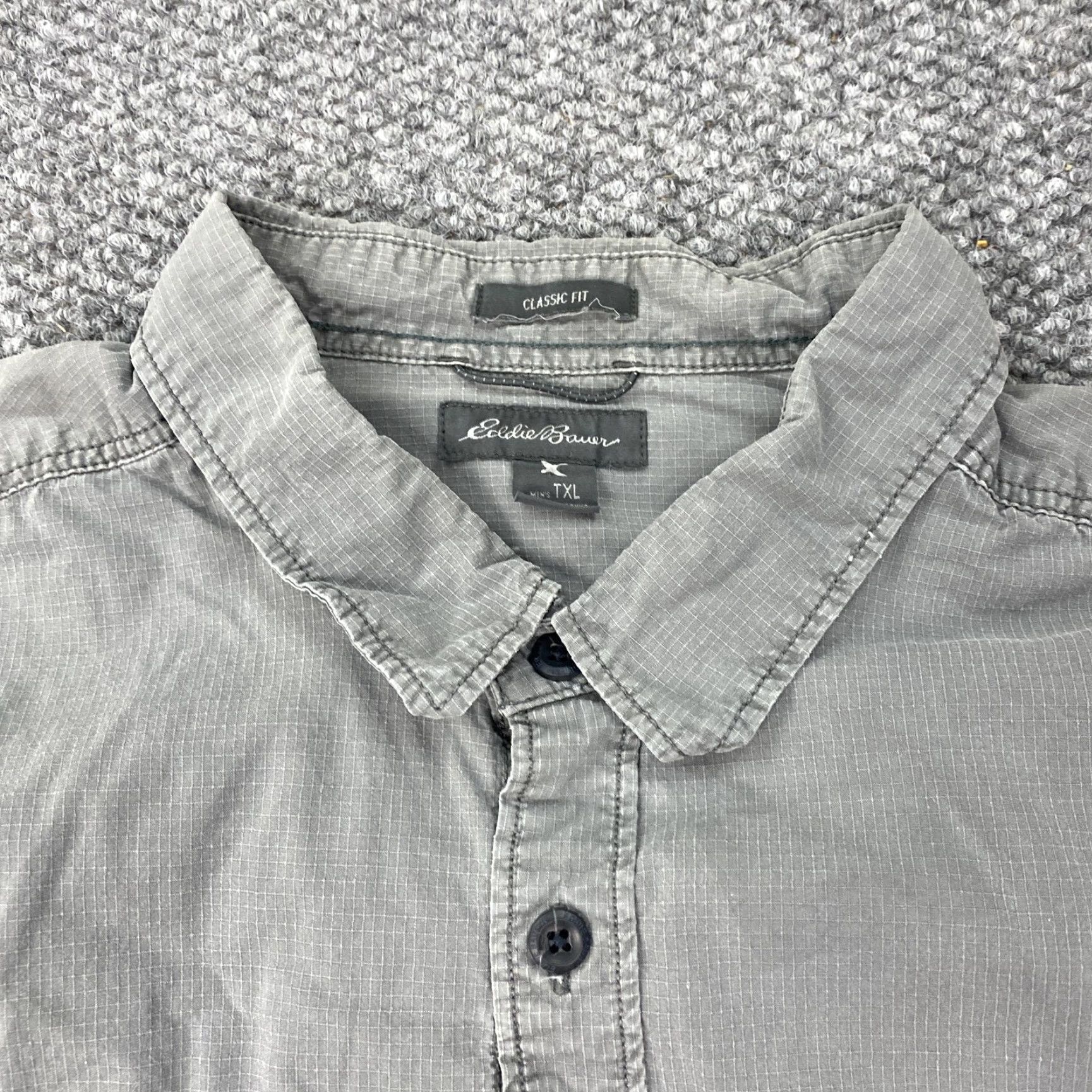 Eddie Bauer Eddie Bauer Shirt Mens Tall XL Gray Classic Fit Ripstop Long Sleeve Roll Tab Size US XL / EU 56 / 4 - 2 Thumbnail