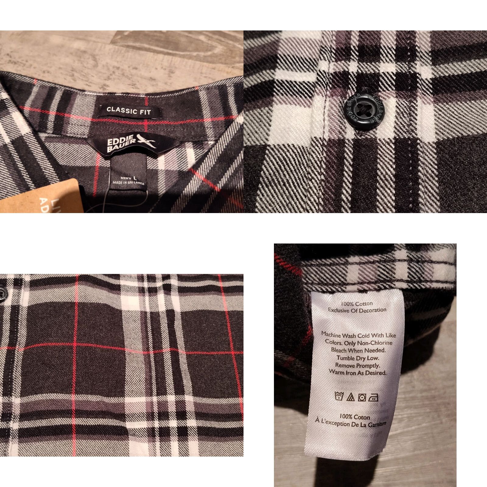 Eddie Bauer Eddie Bauer Men's Flannel Button-Up Shirt Classic Fit Plaid Charcoal L Size US L / EU 52-54 / 3 - 8 Thumbnail