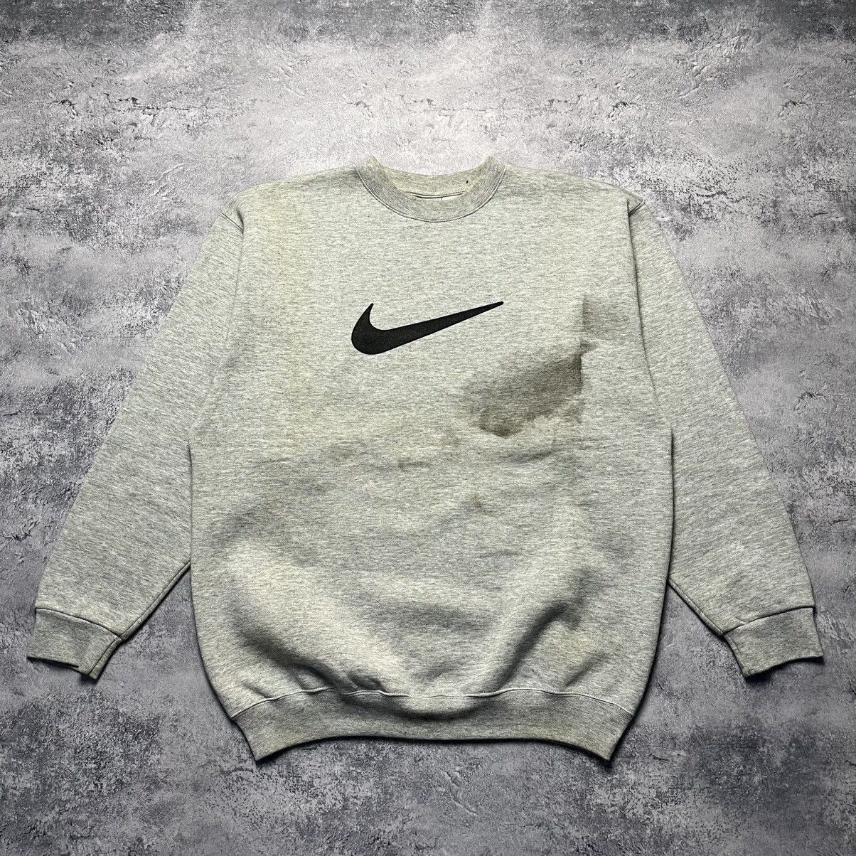Nike Vintage Nike Big Swoosh Central Logo Sweatshirt Streetwear Size US XL / EU 56 / 4 - 1 Thumbnail