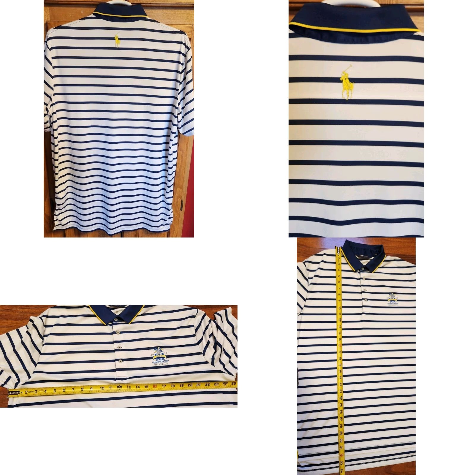 Polo Ralph Lauren Ralph Lauren Polo Golf Shirt Mens XL 2018 100th PGA Championship Striped Multicolor Polo RL Shirt Mens XL Striped Golf Polo Size US XL / EU 56 / 4 - 8 Thumbnail