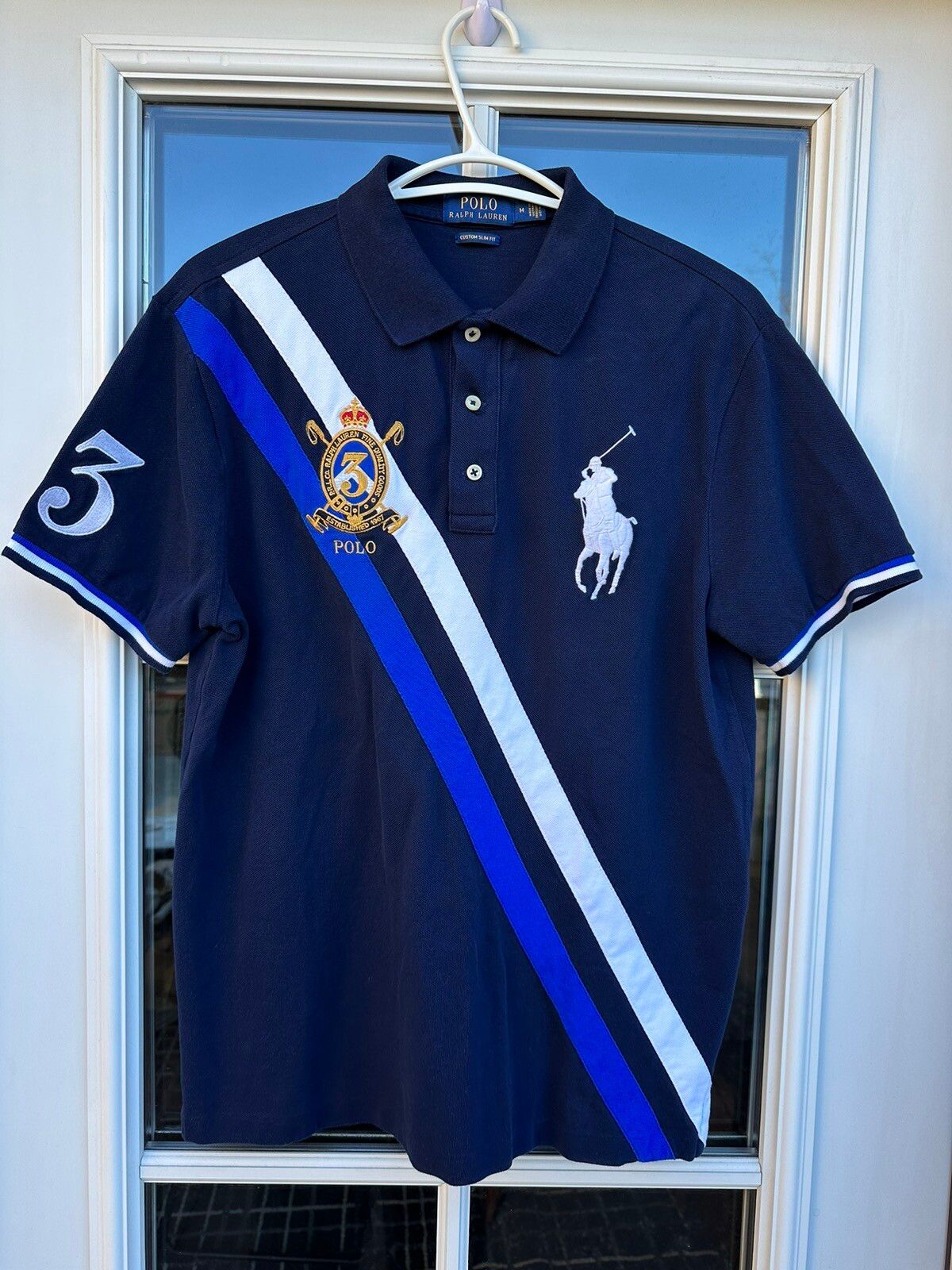 Pre-owned Polo Ralph Lauren X Ralph Lauren Ralph Laurent Polo Premium Knitted Shirt Y2k Luxury In Blue/navy