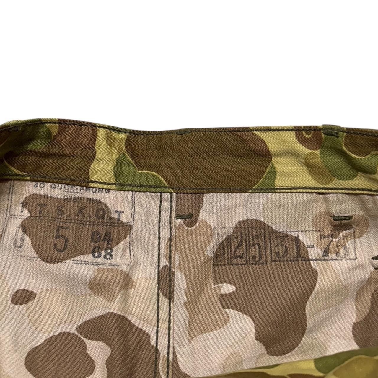 Vintage Frogskin Duck Camo Herringbone Military Cargo Shorts