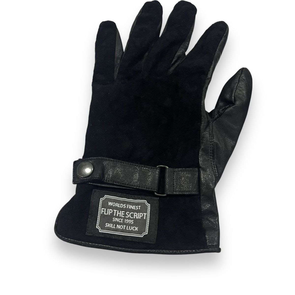Beauty Beast × Leather FLIP THE SCRIPT LEATHER SUEDE BLACK GLOVE Size ONE SIZE - 2 Thumbnail