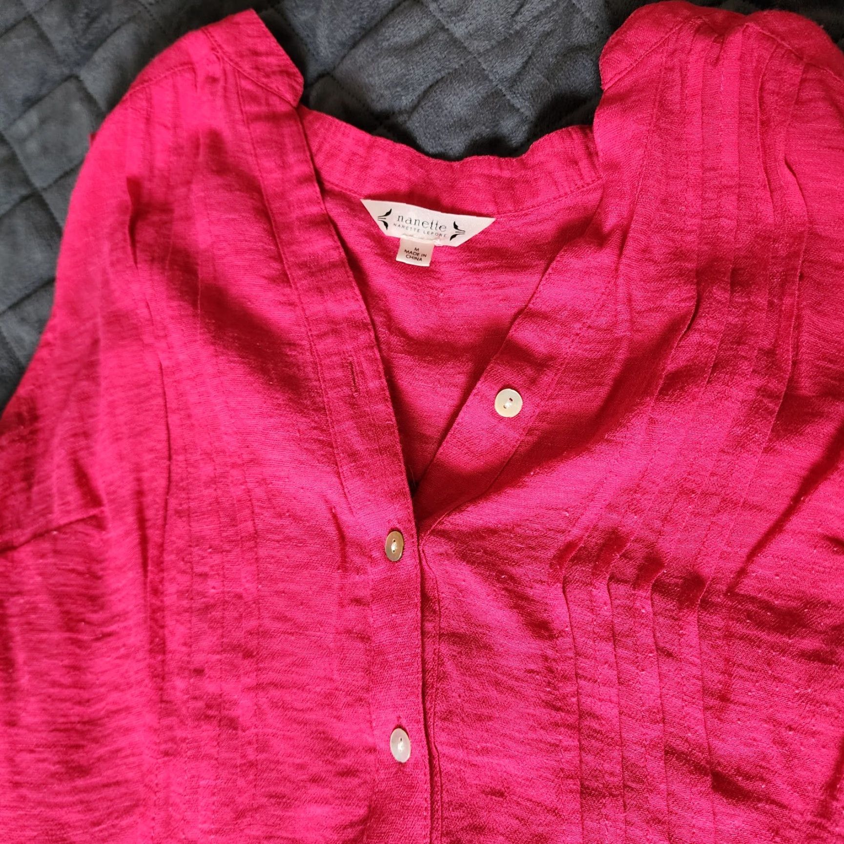Nanette Lepore Nanette Lepore Womens Button-Up Shirt Sleeveless Top Pink M Size M / US 6-8 / IT 42-44 - 3 Thumbnail