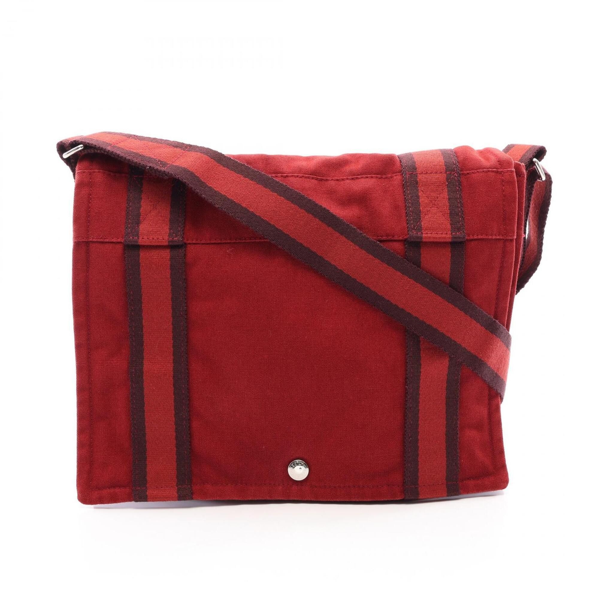 Hermes Hermes Fourre-Tout Bassas PM Shoulder Bag Handbag Canvas Men's Women's Bordeaux Size ONE SIZE - 1 Thumbnail