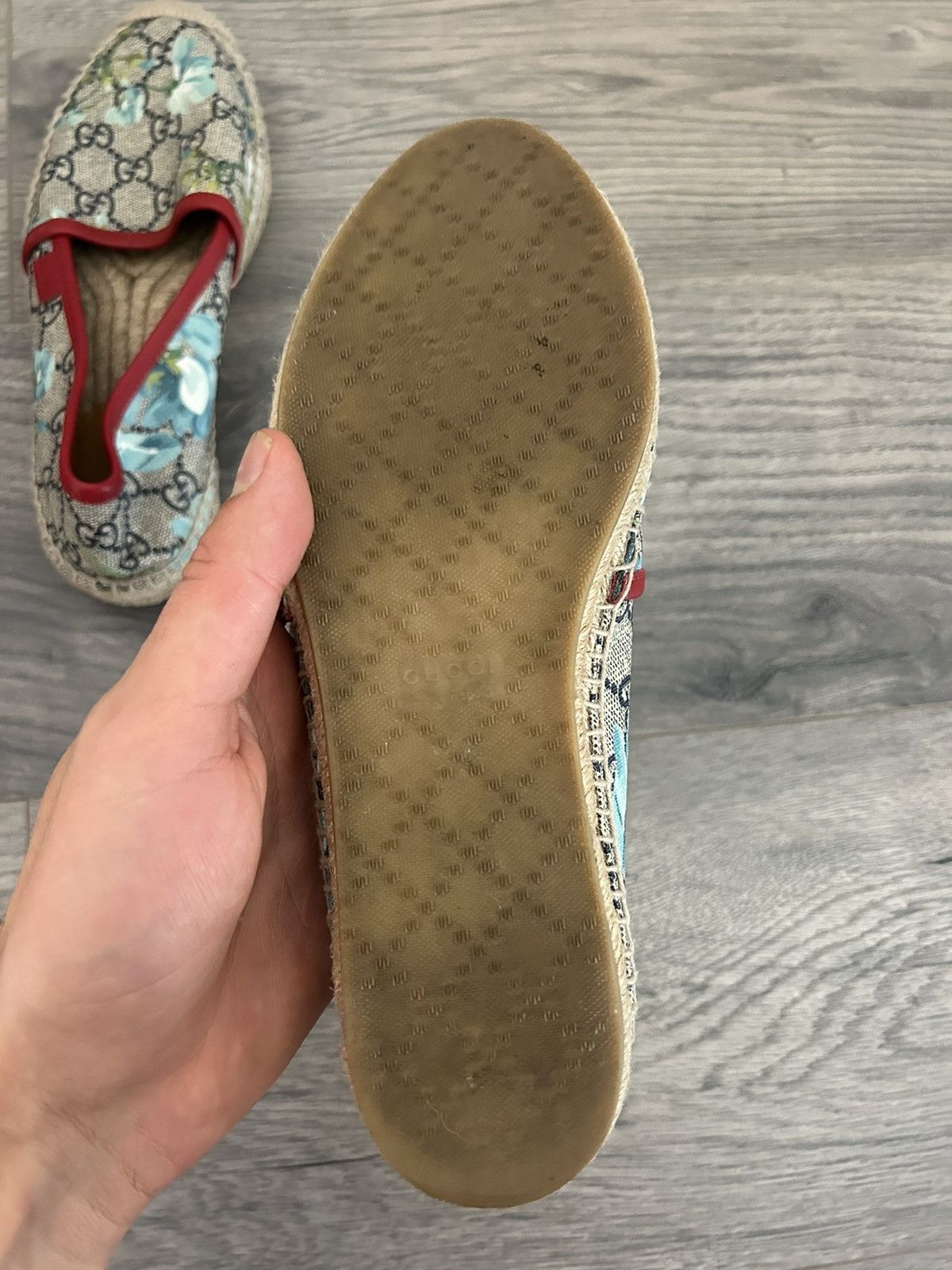 Gucci Gucci Floral Monogram Print Espadrilles Size US 5.5 / IT 35.5 - 6 Thumbnail