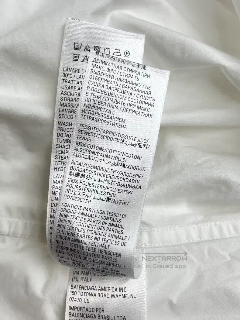 Balenciaga Balenciaga Small Logo Long Sleeve Solid Shirt, Size 34 Size XXS / US 00 / IT 34 - 5 Thumbnail