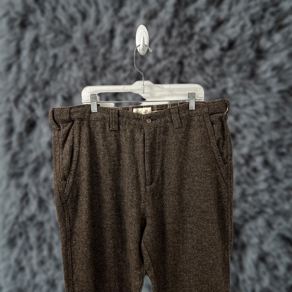 The Territory Ahead The Territory Ahead Pants Mens 40x30 Brown Herringbone Wool Blend YKK T1804 Size US 40 / EU 56 - 1 Thumbnail