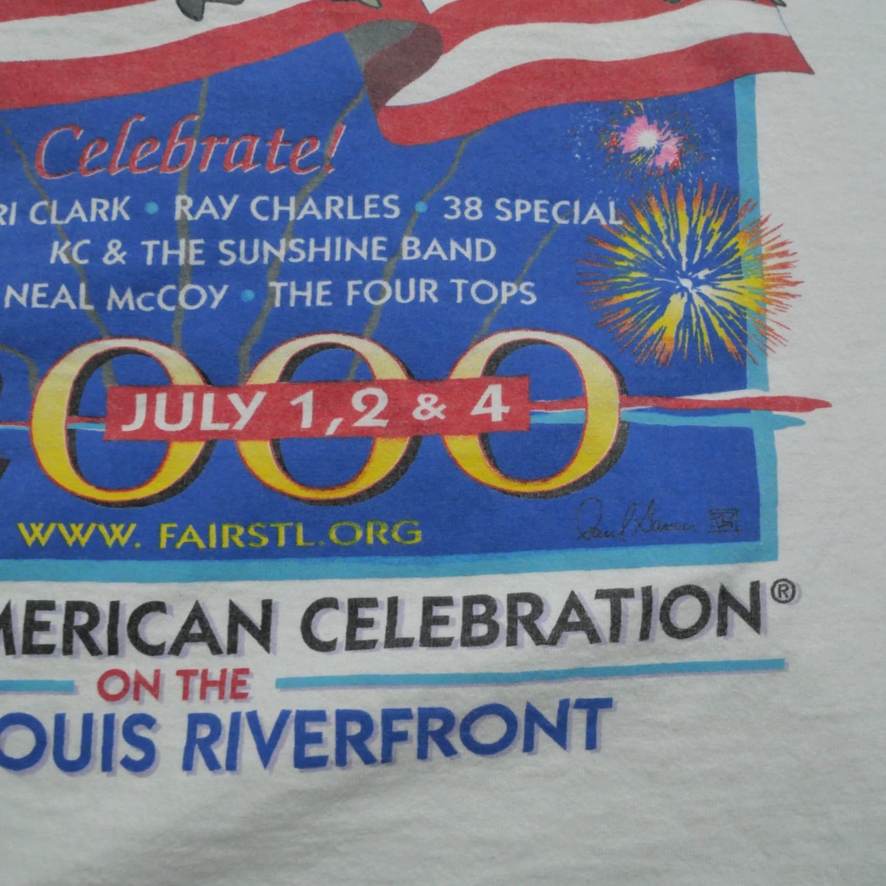 Fruit Of The Loom VINTAGE Fruit of the Loom T-Shirt Mens XL White USA Fourth of July Y2K 2000 Graphic Print Size US XL / EU 56 / 4 - 6 Thumbnail