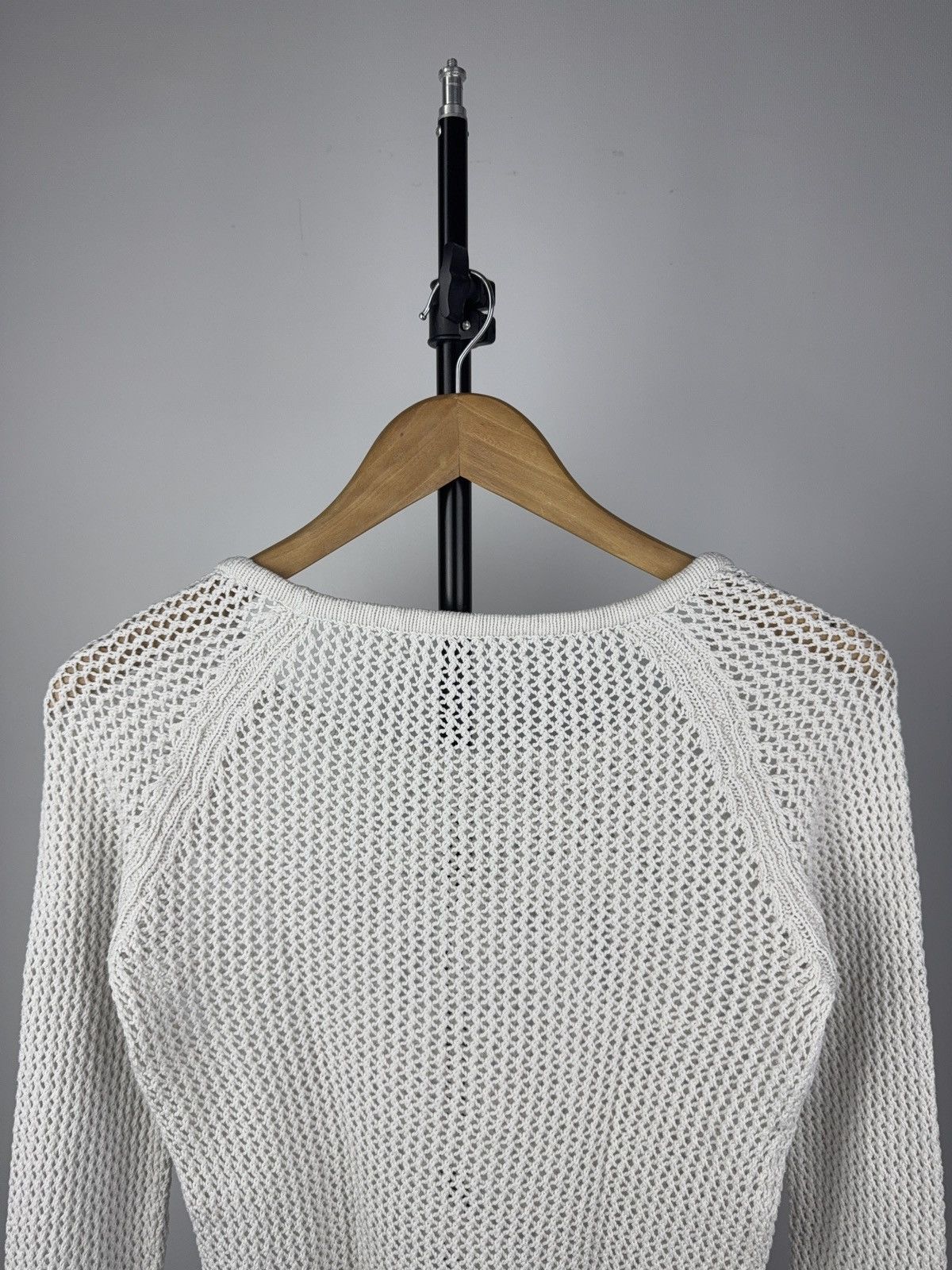 Japanese Brand × Vintage Vintage 90s Y2K Japanese Avant Garde knit mesh sweatshirt Size S / US 4 / IT 40 - 6 Thumbnail