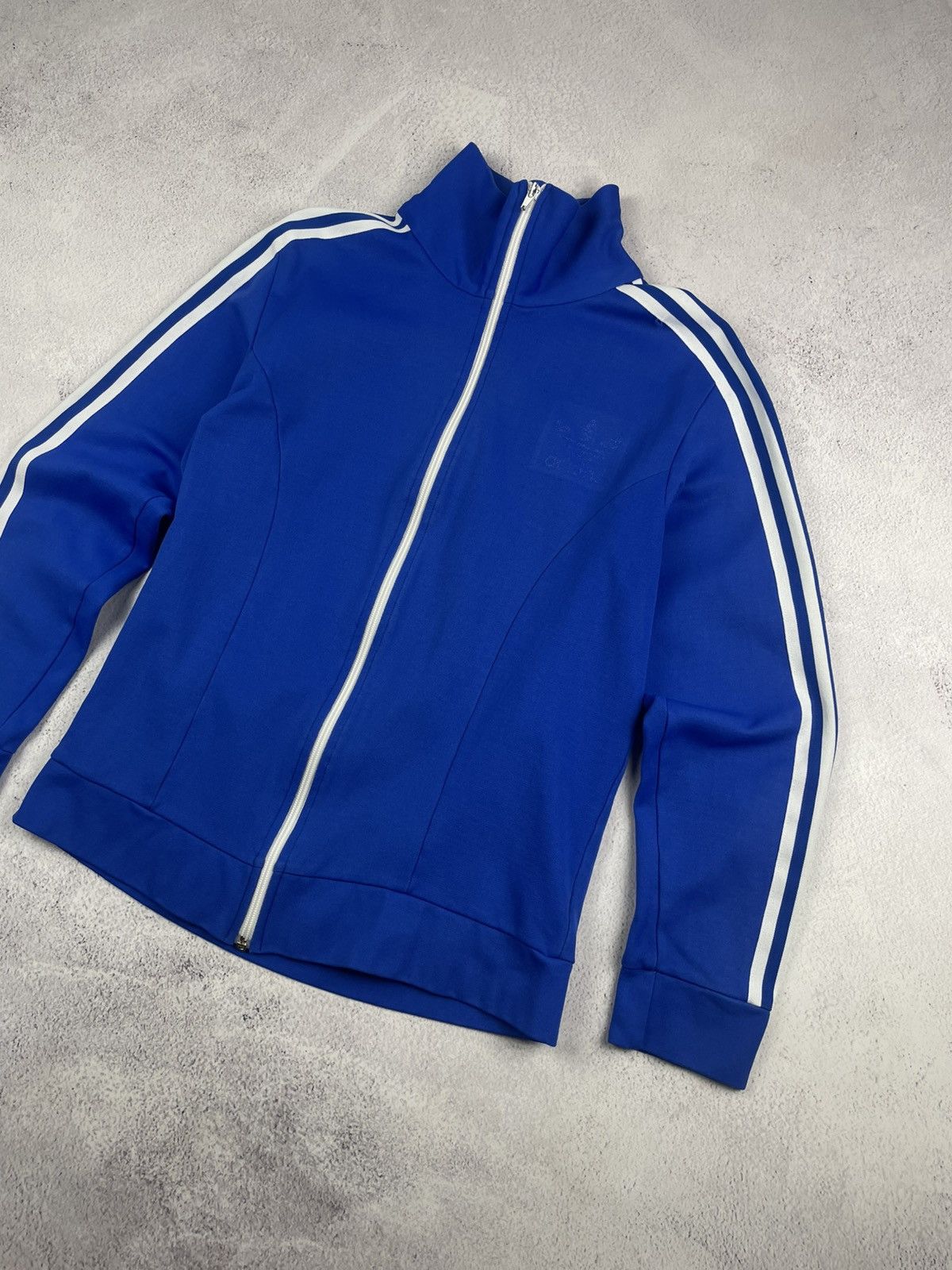 Adidas Vintage Adidas 80s 90s Made in Hong Kong Blue Track Jacket Size US M / EU 48-50 / 2 - 2 Thumbnail