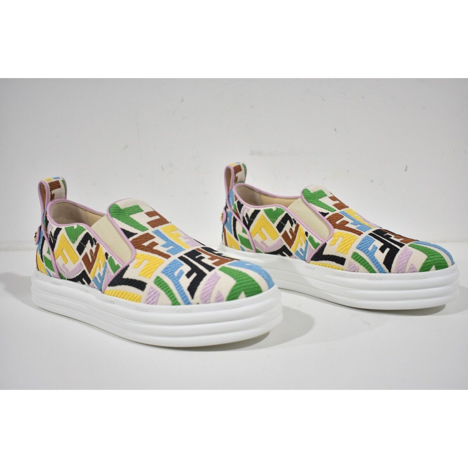 Fendi Vertigo FF Logo Platform Low Top Trainer Slip On Sneaker 36 Size US 6 / IT 36 - 4 Thumbnail