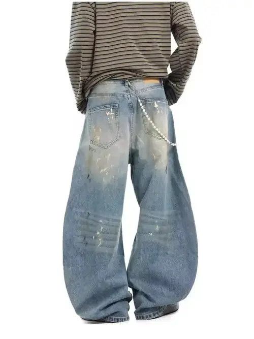 Jean Kurumi x Maria Washed baggy ripped jeans Size US 34 / EU 50 - 4 Thumbnail