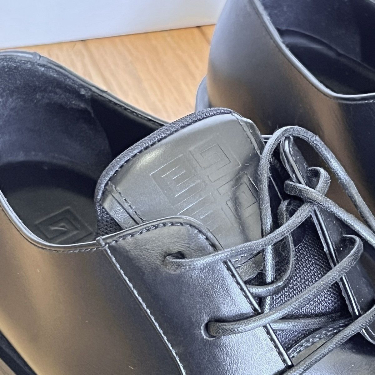 Givenchy Givenchy Black Squared Lace-Up Derbys Size US 8 / EU 41 - 6 Thumbnail