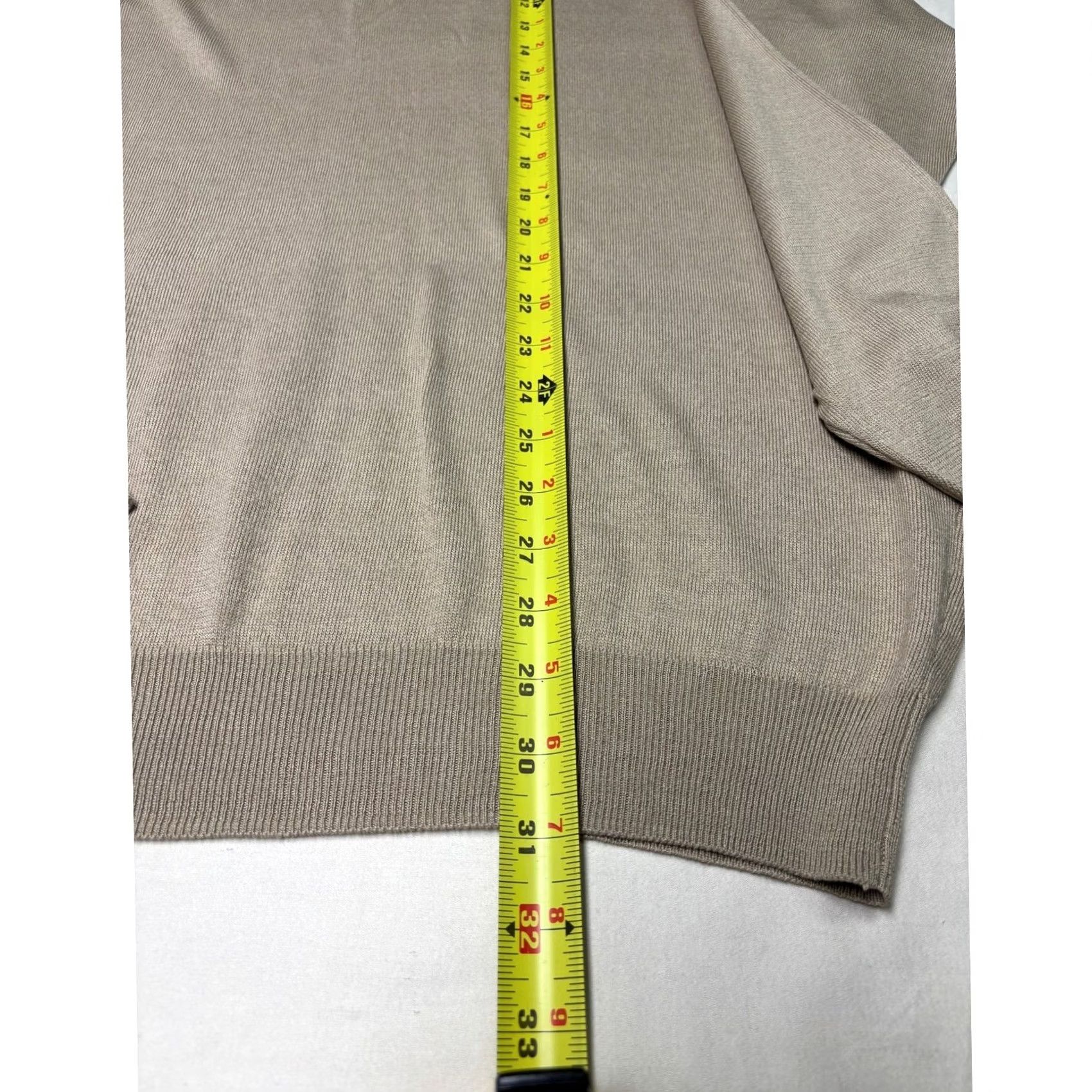Jos. A. Bank Jos. A. Bank Signature Collection Mock Neck Sweater Mens XL Tan 100% Silk Size US XL / EU 56 / 4 - 4 Thumbnail